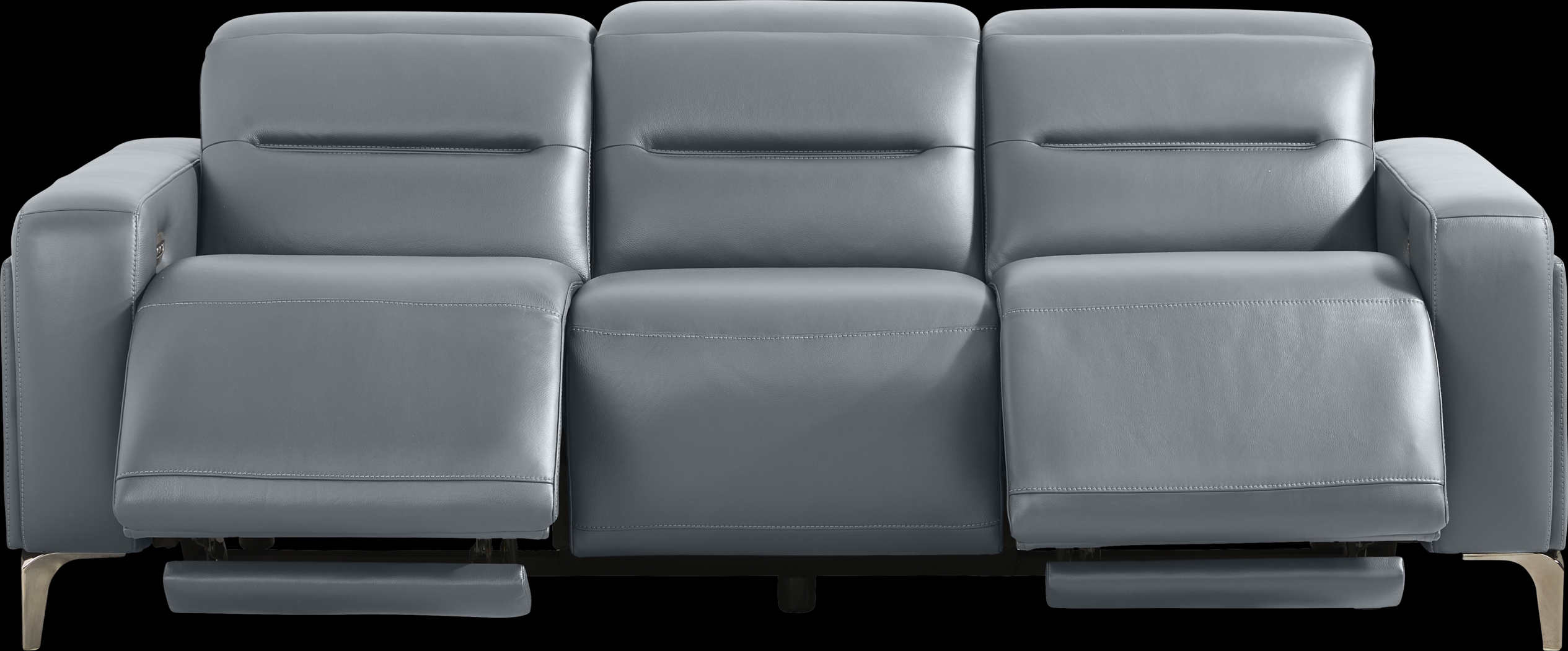 Amalfi Blue Leather 8 Pc Dual Power Reclining Living Room - Thumbnail - Image 3