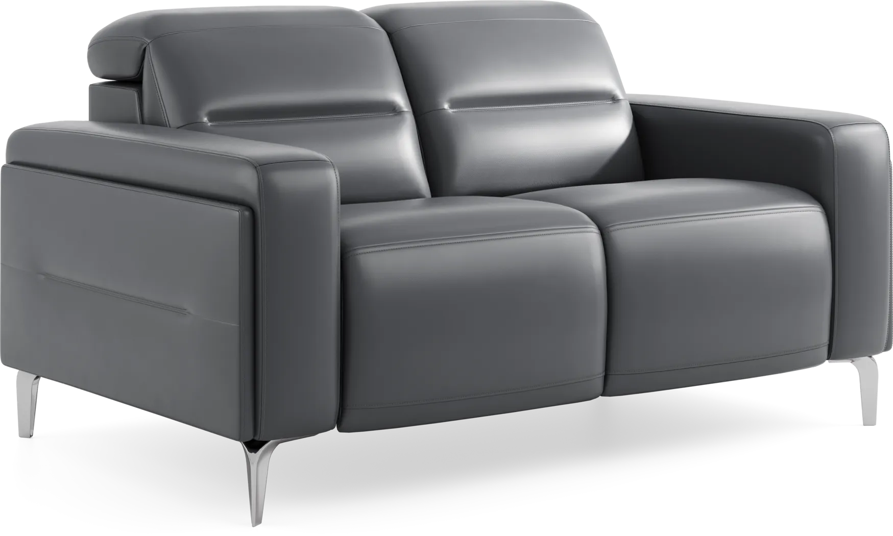 Amalfi Blue Leather 2 Pc Dual Power Reclining Living Room - Thumbnail - Image 12