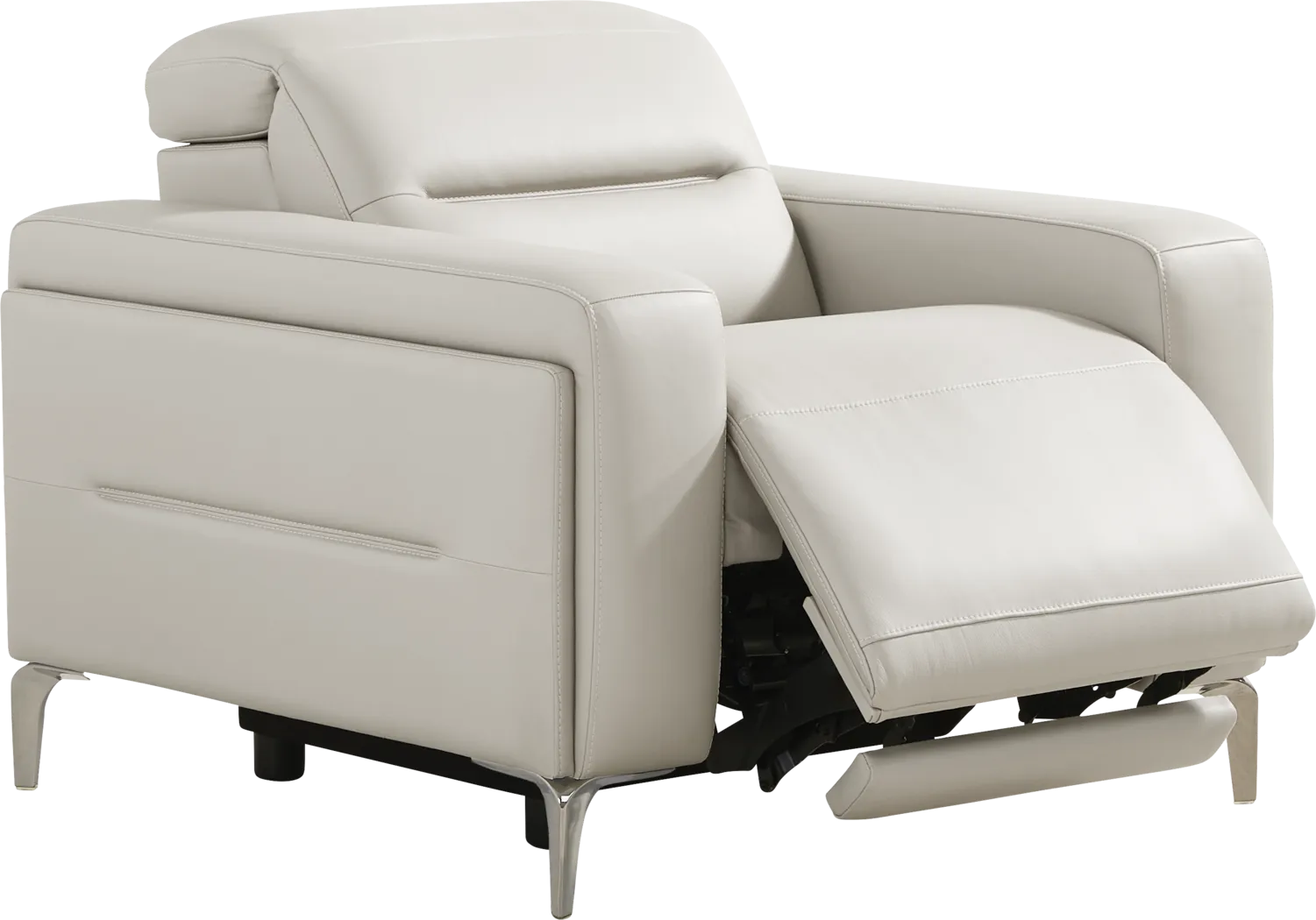 Amalfi Gray Leather 9 Pc Dual Power Reclining Living Room - Thumbnail - Image 13