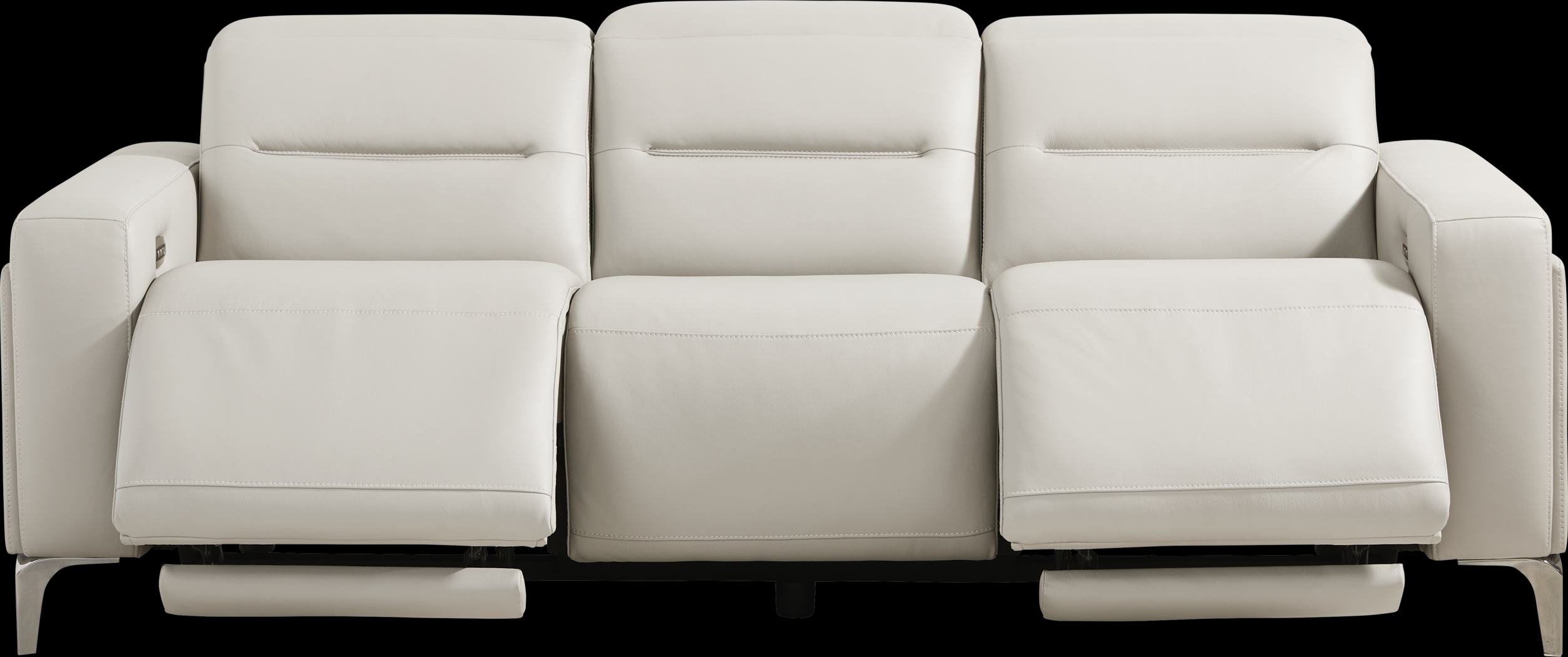 Amalfi Gray Leather Dual Power Reclining Sofa - Thumbnail - Image 3