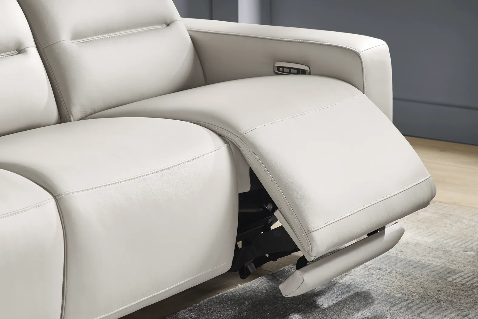 Amalfi Gray Leather 2 Pc Dual Power Reclining Living Room - Thumbnail - Image 8