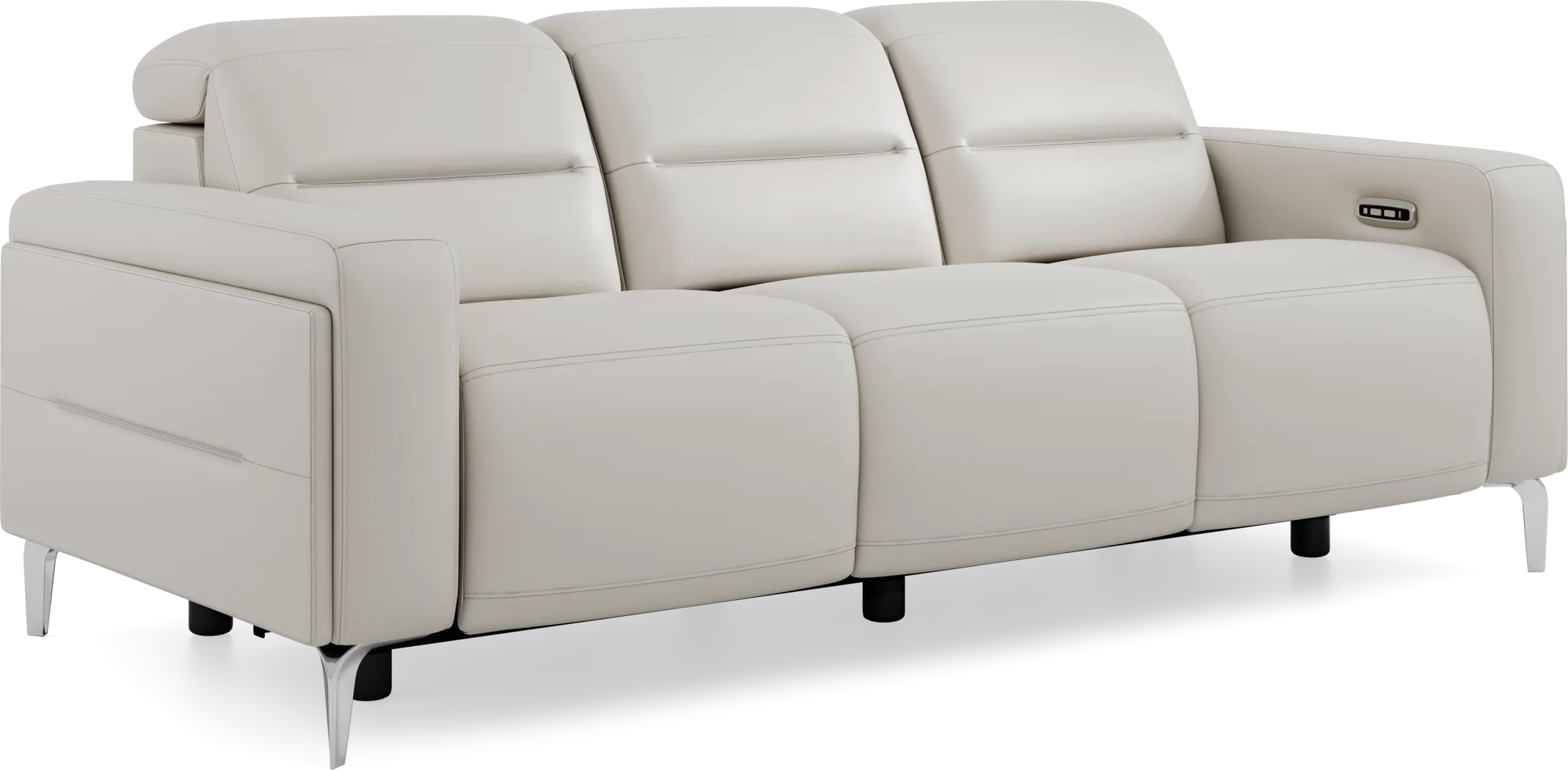 Amalfi Gray Leather 2 Pc Dual Power Reclining Living Room - Thumbnail - Image 4