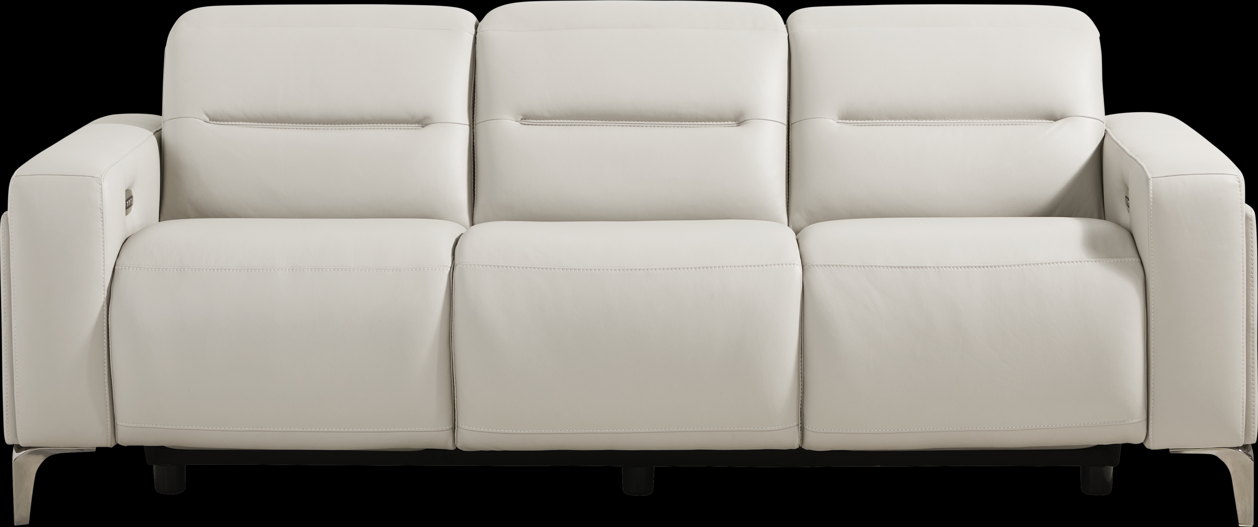 Amalfi Gray Leather Dual Power Reclining Sofa - Thumbnail - Image 1