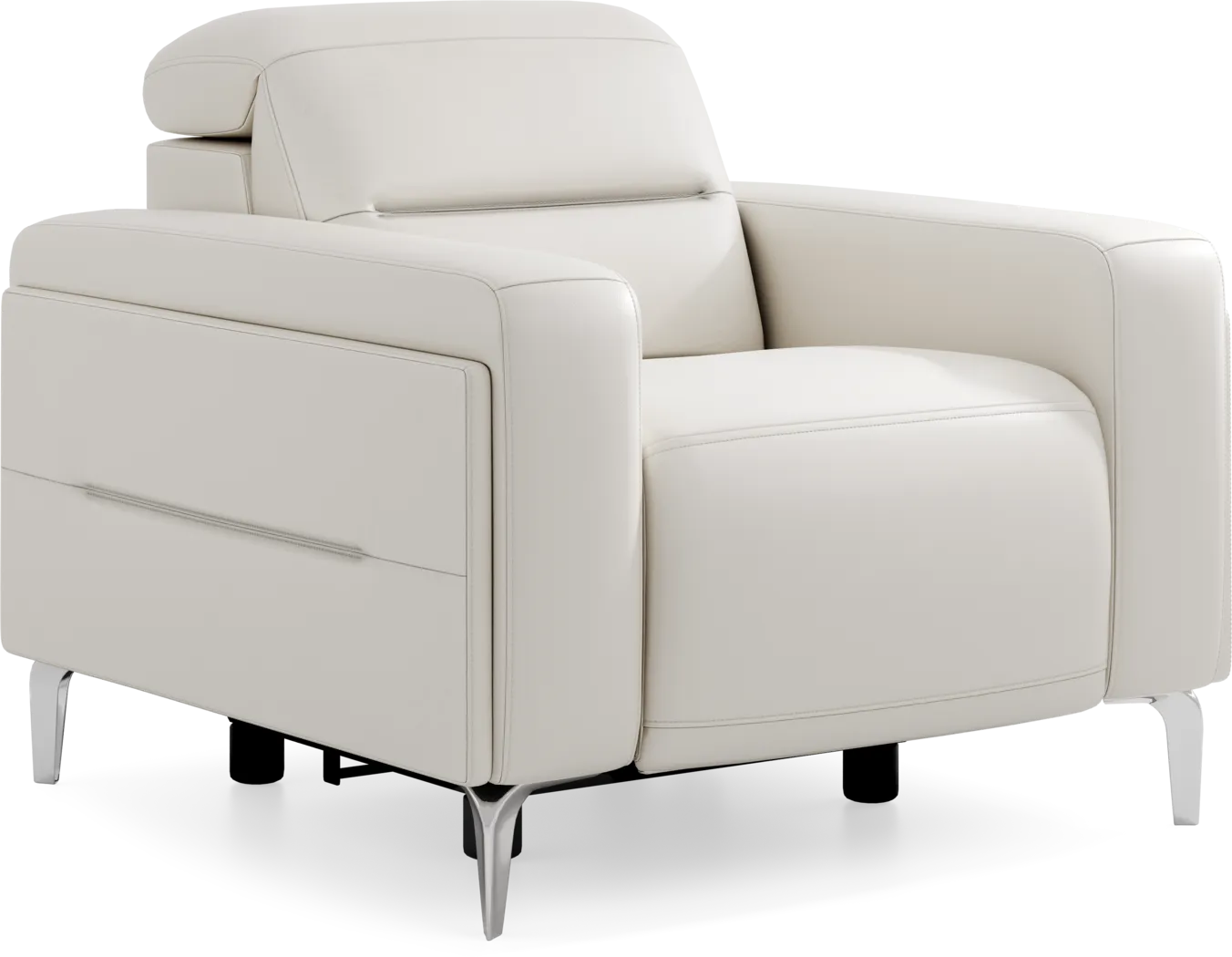 Amalfi White Leather 7 Pc Living Room with Dual Power Reclining Sofa - Thumbnail - Image 17