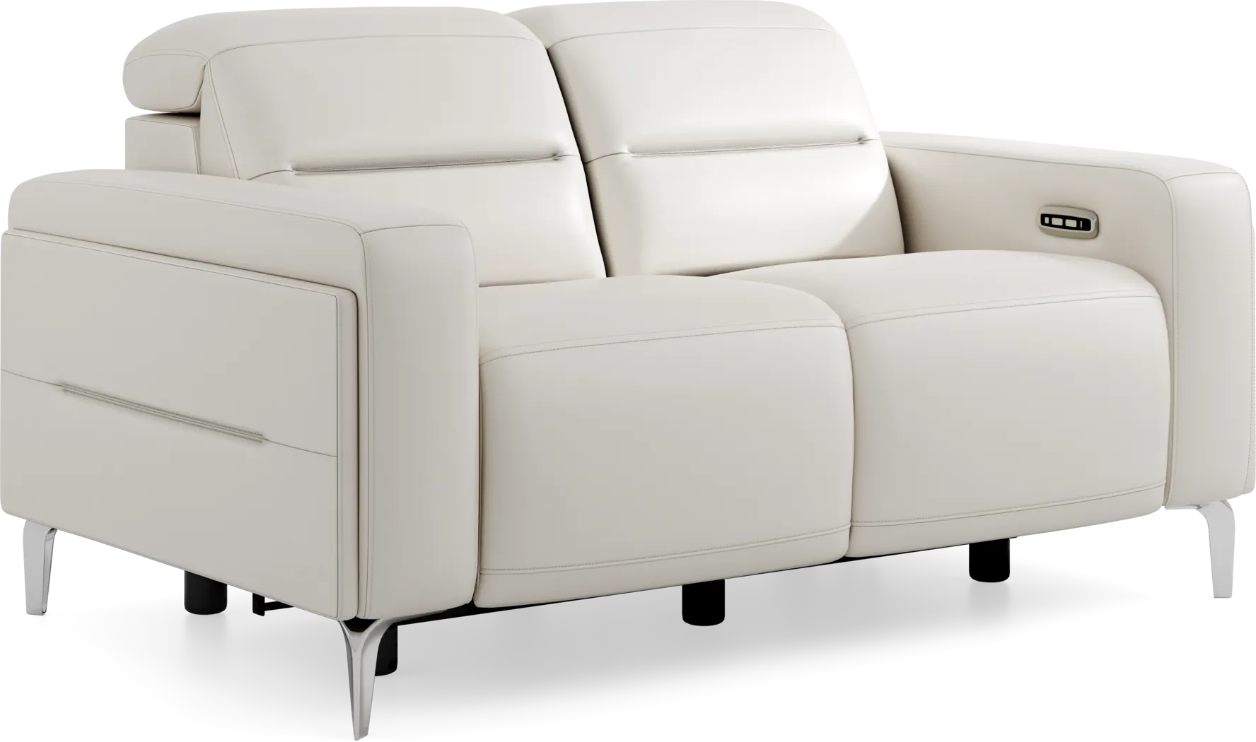 Amalfi White Leather 8 Pc Dual Power Reclining Living Room - Thumbnail - Image 13