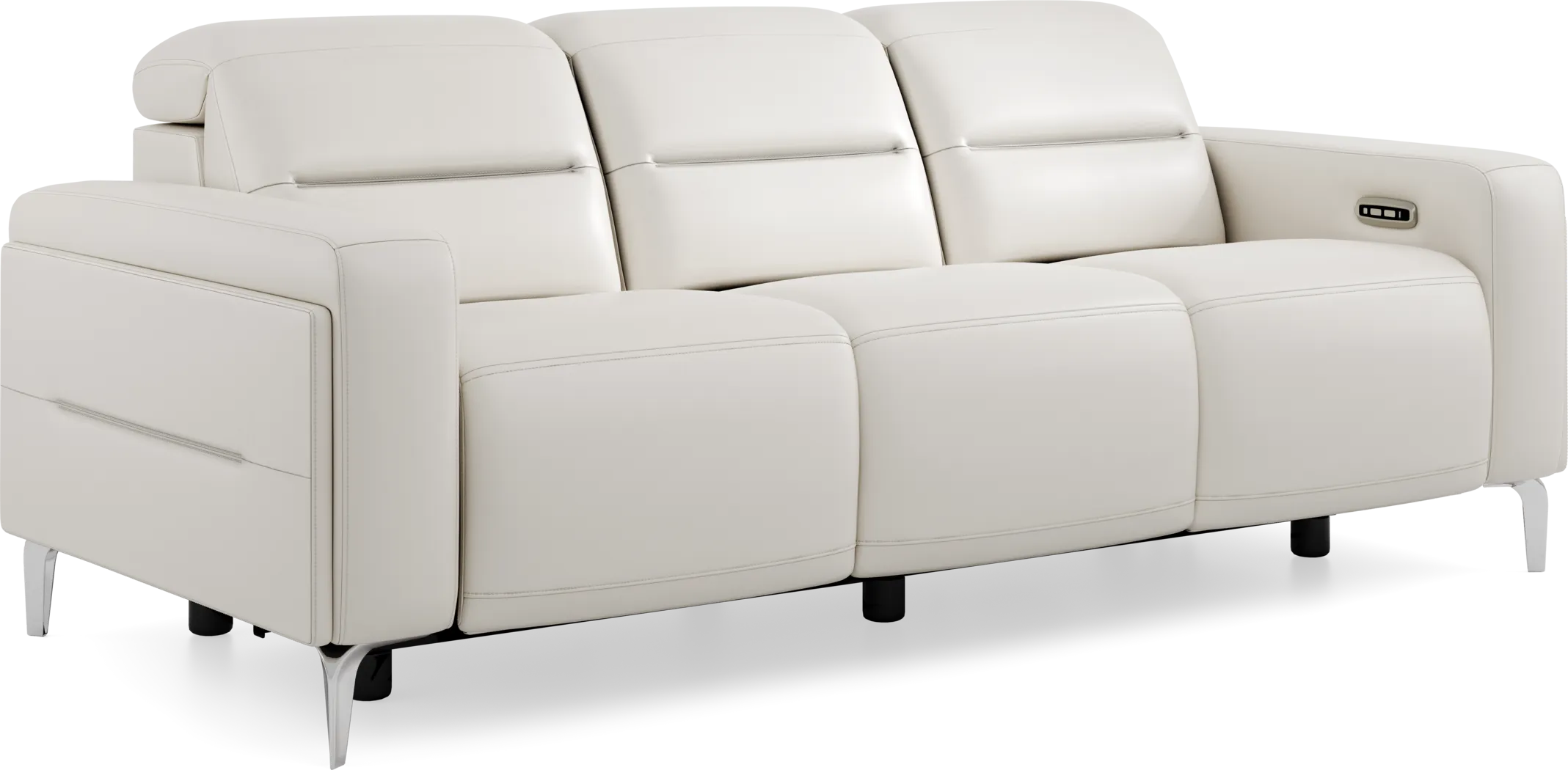 Amalfi White Leather 8 Pc Dual Power Reclining Living Room - Thumbnail - Image 4