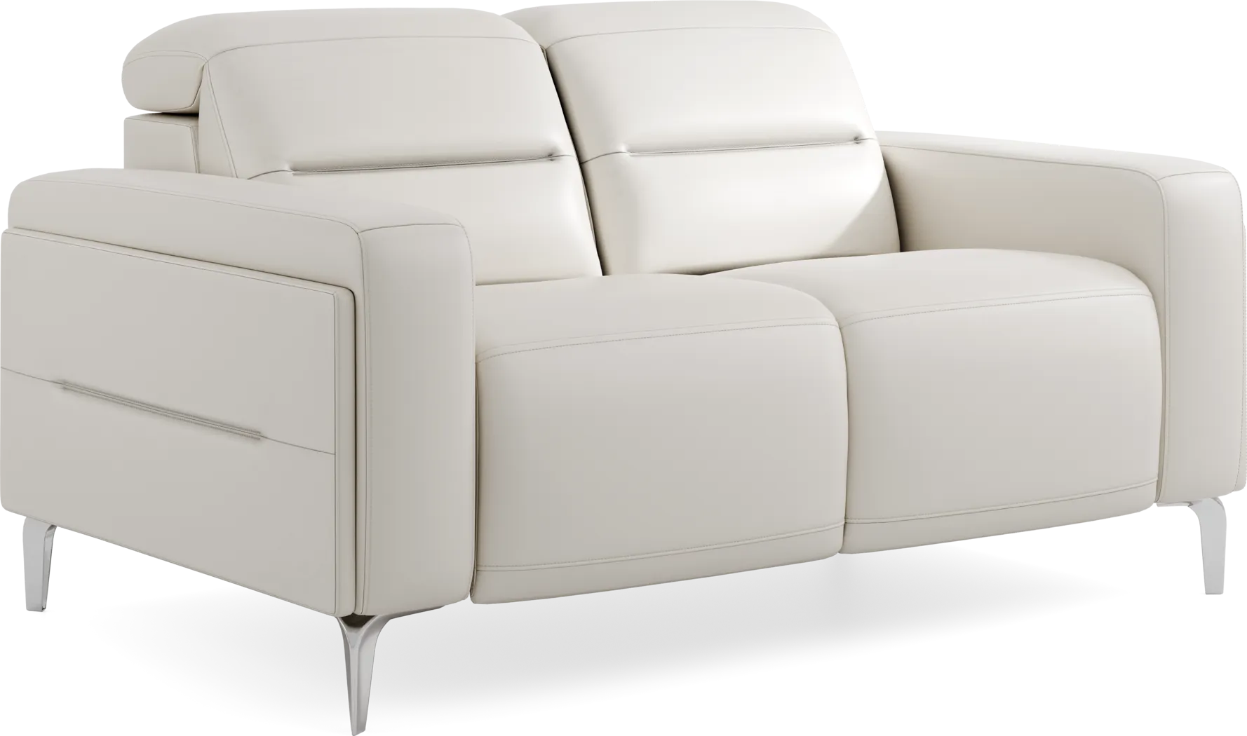 Amalfi White Leather 8 Pc Living Room with Dual Power Reclining Sofa - Thumbnail - Image 12
