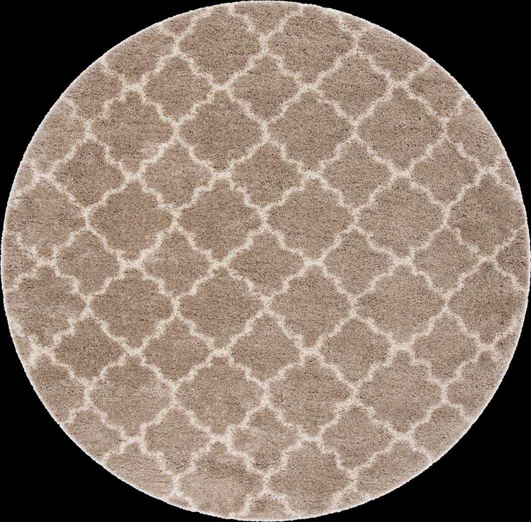 Amalia Beige 8' Round Rug - Thumbnail - Image 1