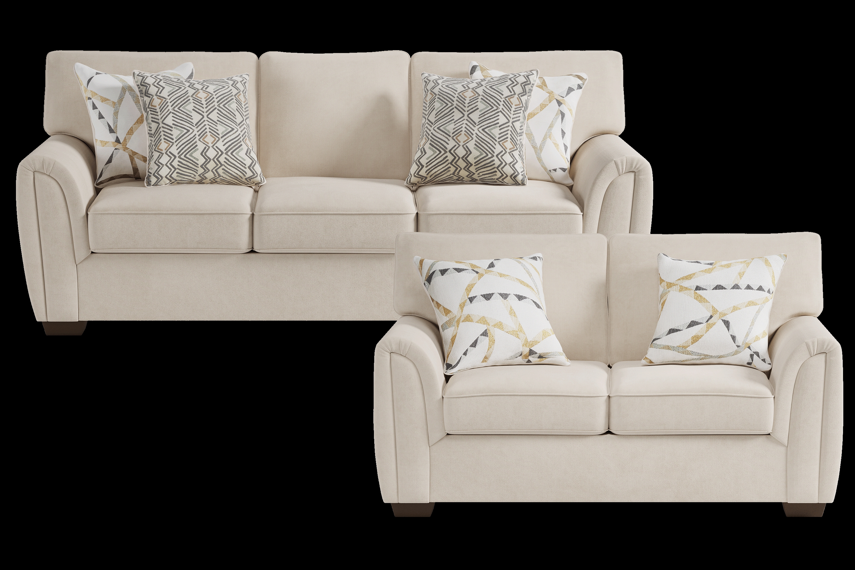 Amalie Beige 2 Pc Living Room with Sleeper Sofa - Thumbnail - Image 1