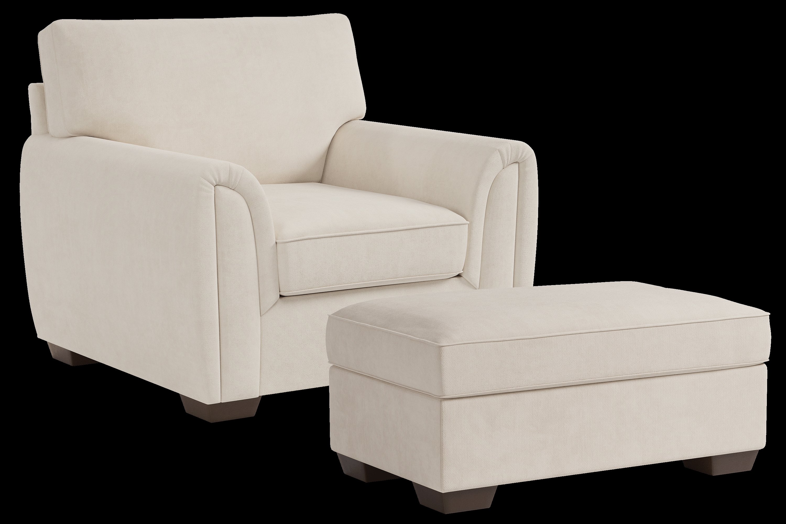 Amalie Beige Chair and Ottoman - Thumbnail - Image 1