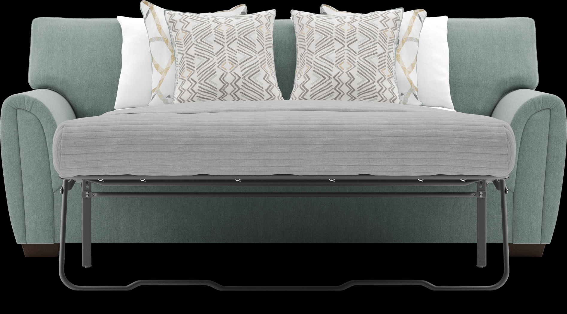 Amalie Teal 7 Pc Living Room with Gel Foam Sleeper Sofa - Thumbnail - Image 6