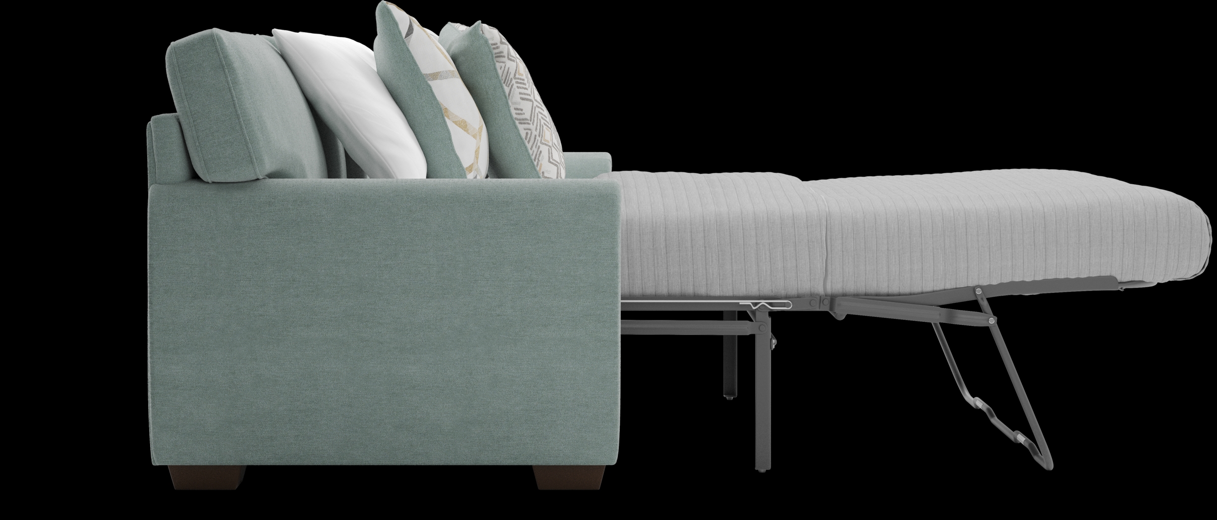 Amalie Teal 7 Pc Living Room with Gel Foam Sleeper Sofa - Thumbnail - Image 7