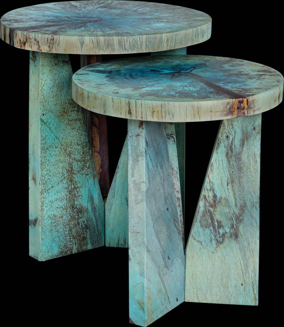 Amara Jean Blue Nesting Tables, Set of 2 - Thumbnail - Image 1