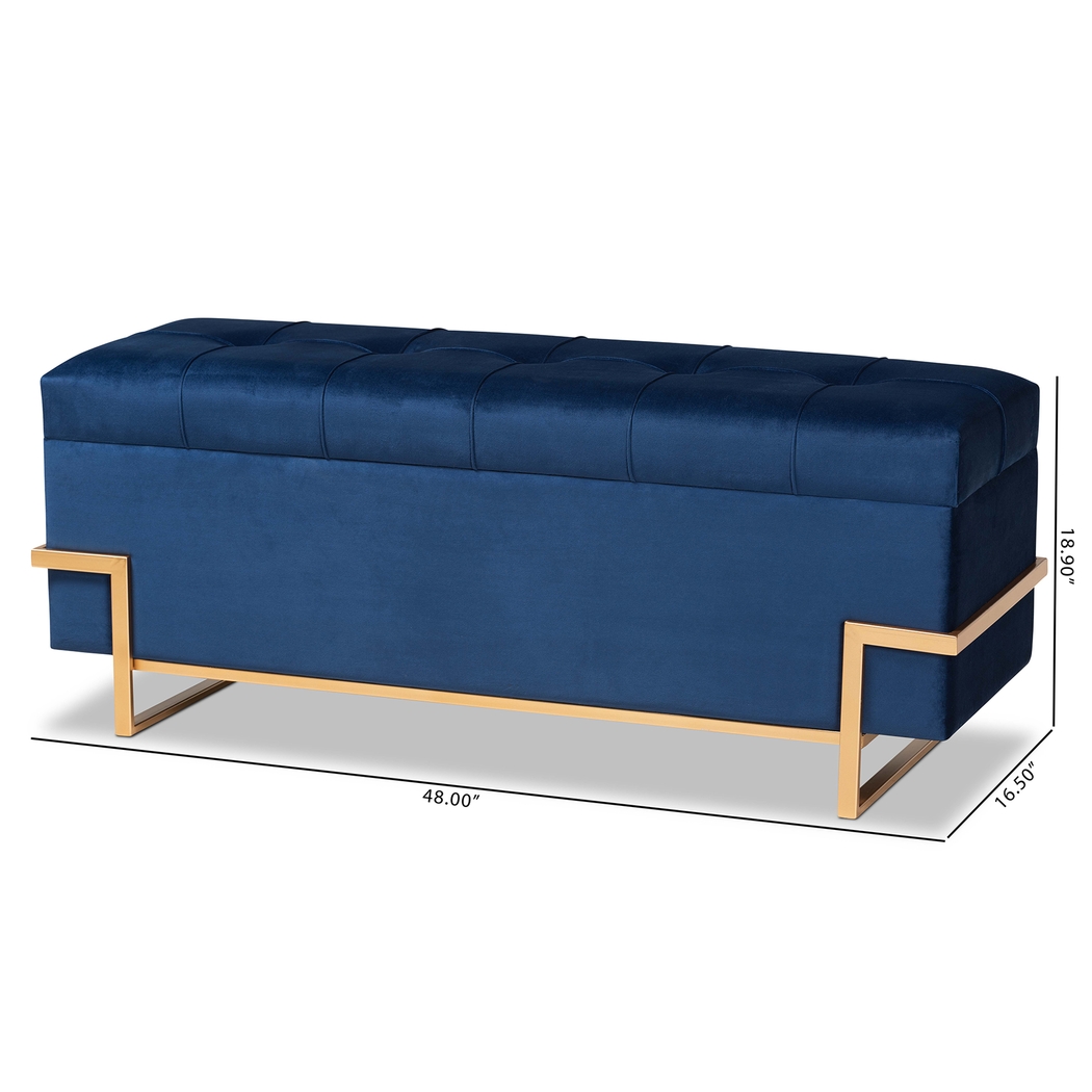 Amaral Blue Accent Ottoman - Thumbnail - Image 11