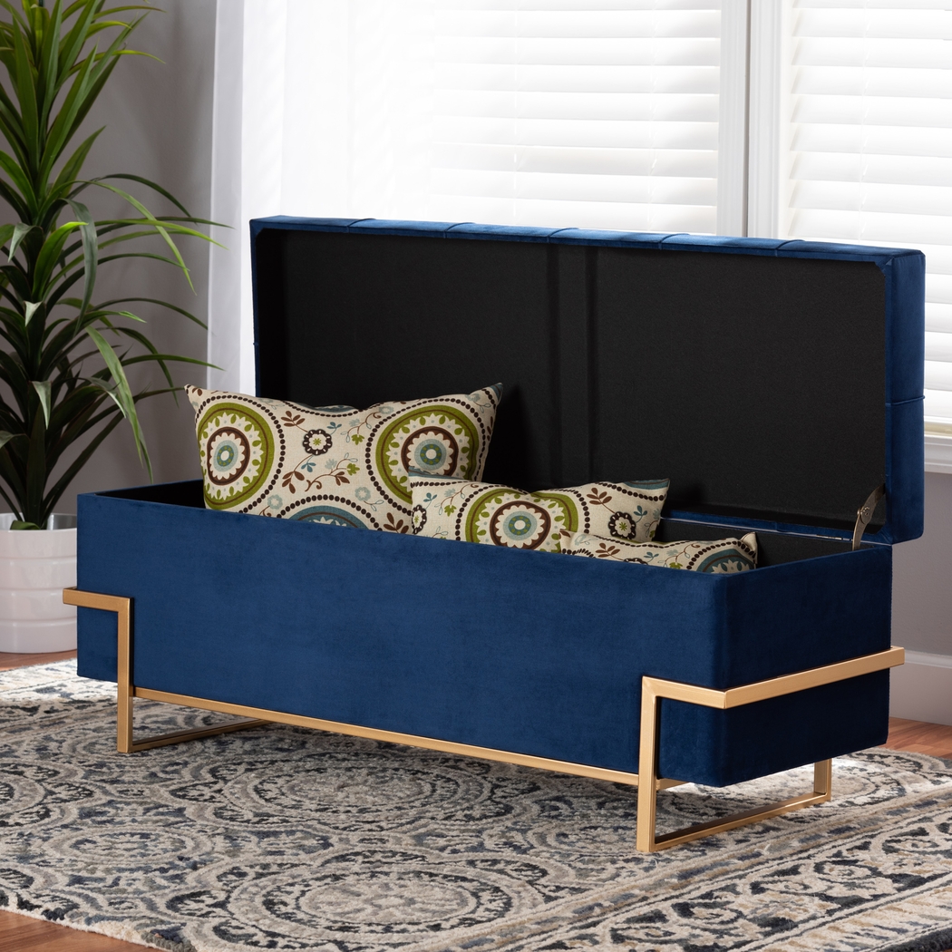 Amaral Blue Accent Ottoman - Thumbnail - Image 9