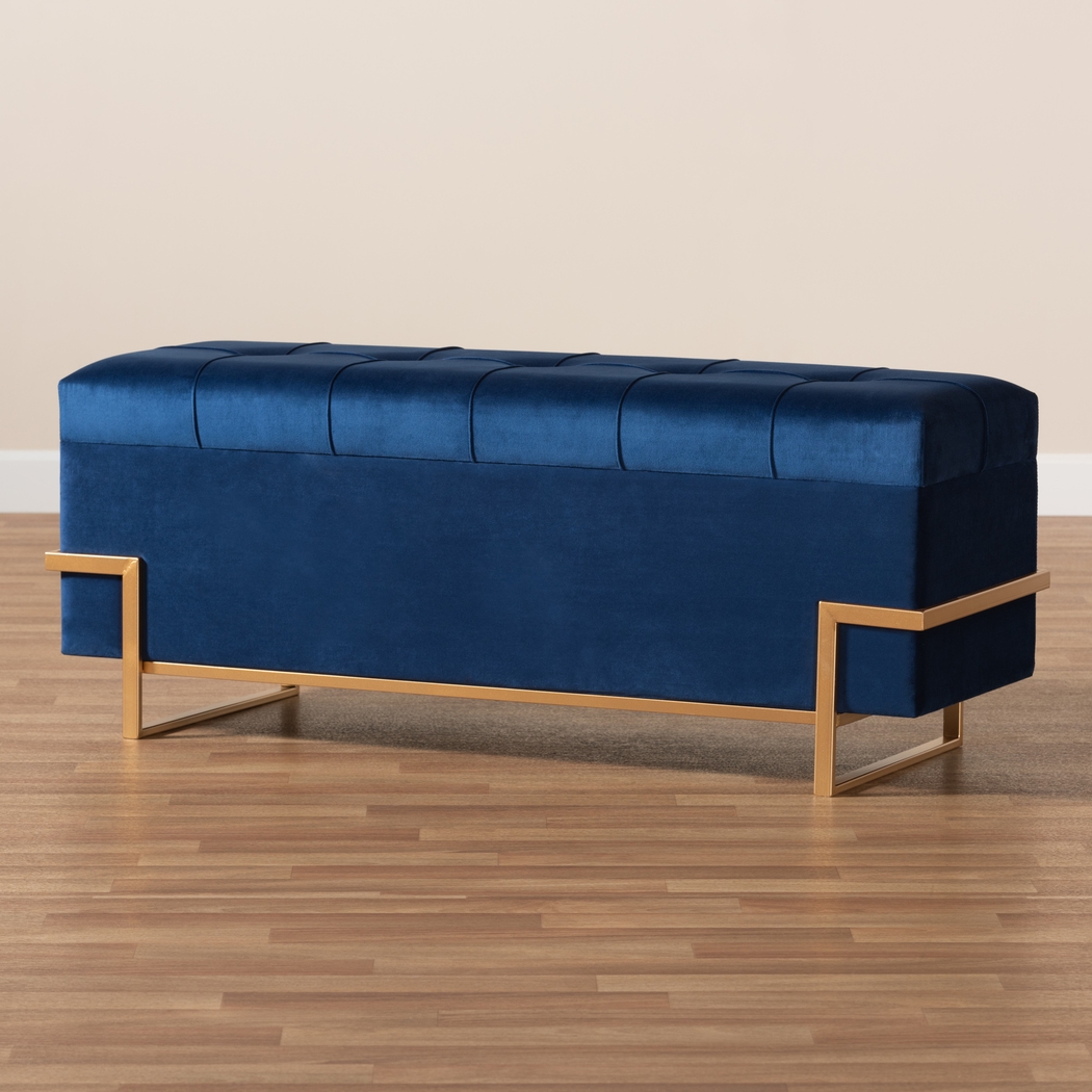 Amaral Blue Accent Ottoman - Thumbnail - Image 10