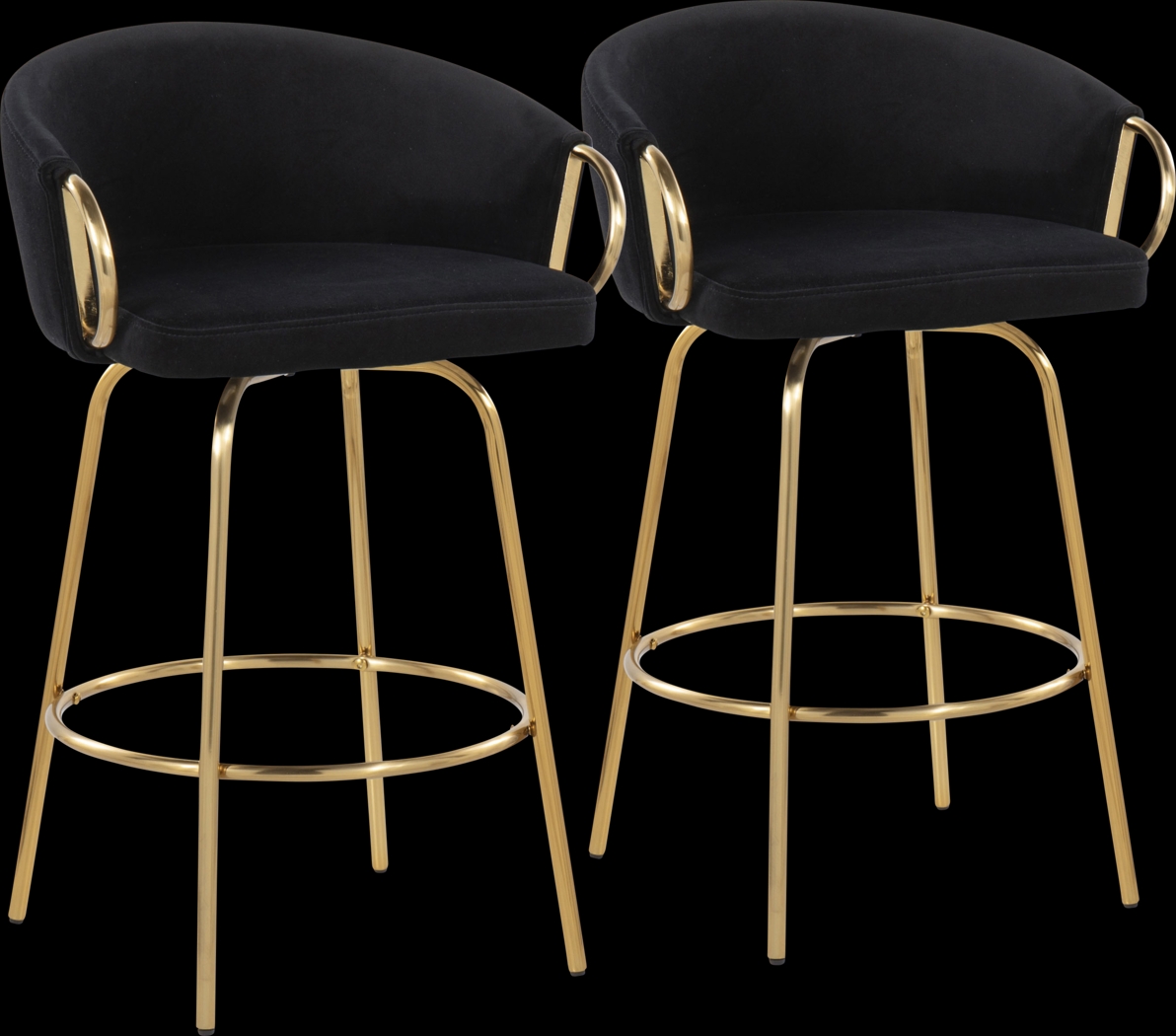 Amarante Black Counter Stool Set of 2 - Thumbnail - Image 1