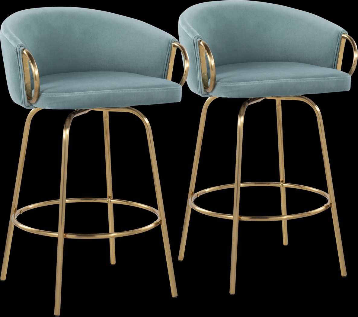 Amarante Blue Counter Stool Set of 2 - Thumbnail - Image 1