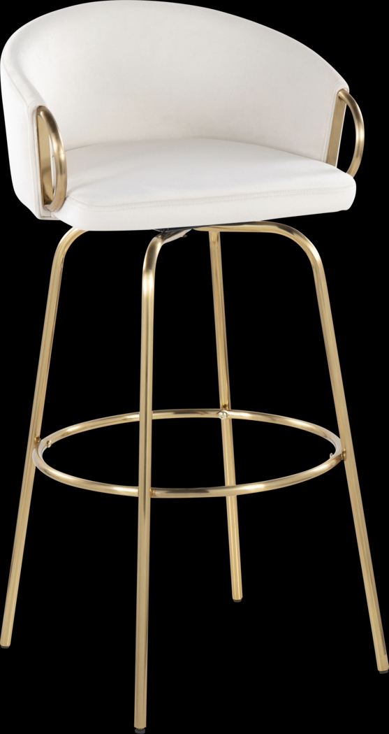 Amarante Cream Swivel Barstool, Set of 2 - Thumbnail - Image 6