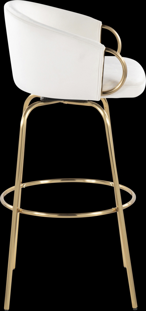 Amarante Cream Swivel Barstool, Set of 2 - Thumbnail - Image 7