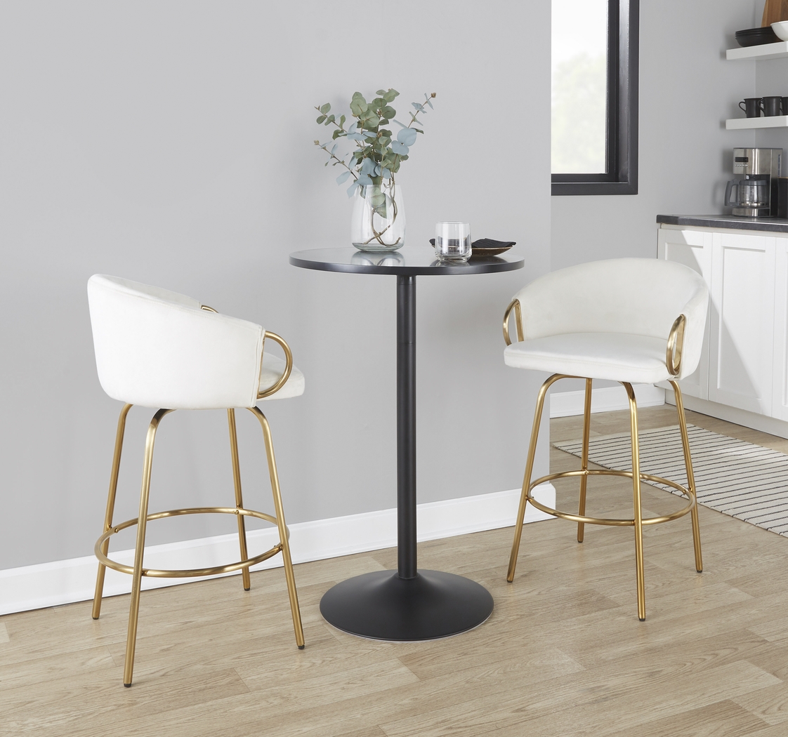 Amarante Cream Swivel Counter Height Stool, Set of 2 - Thumbnail - Image 3