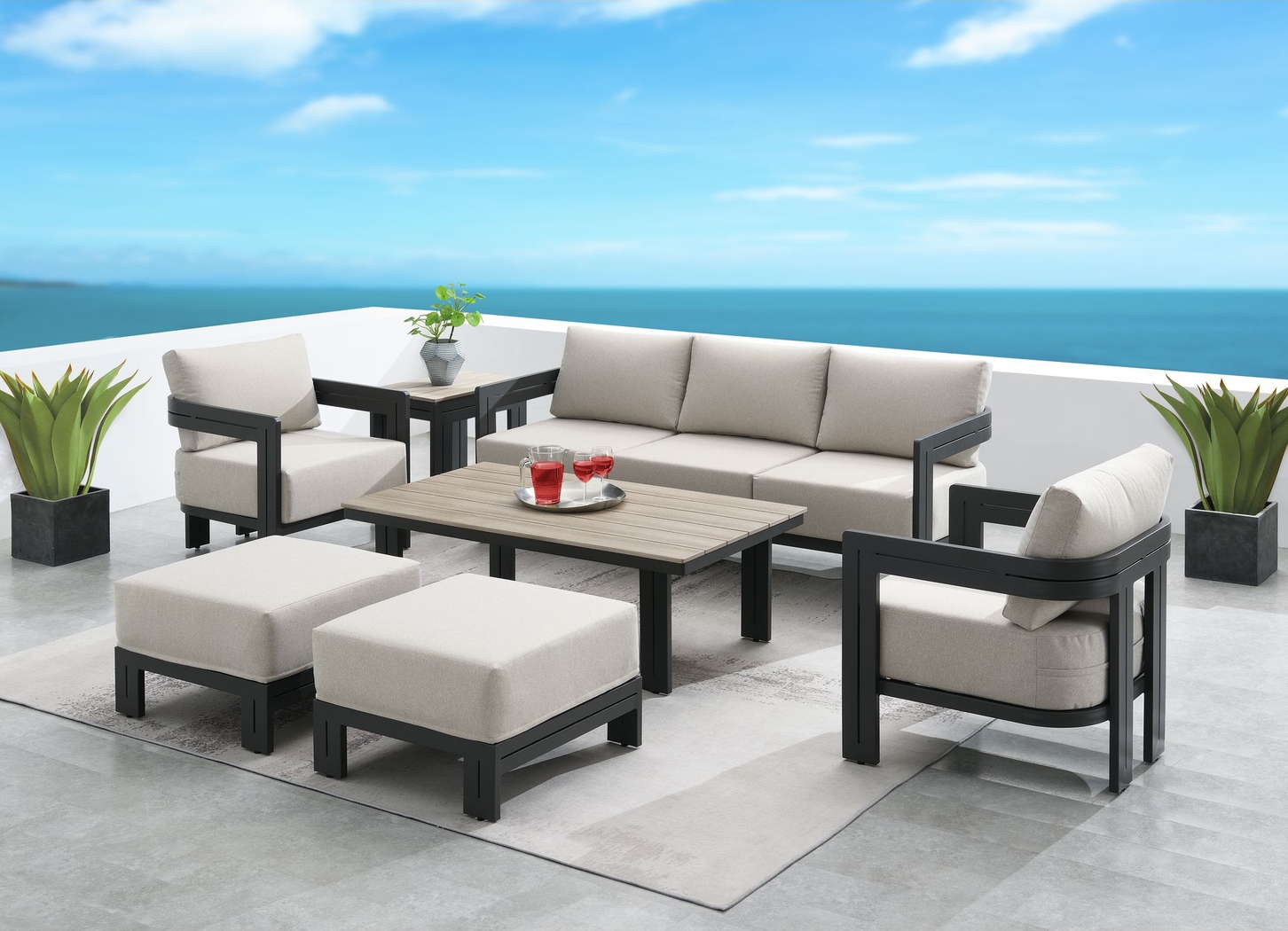 Outdoor Amare Tan End Table - Thumbnail - Image 2