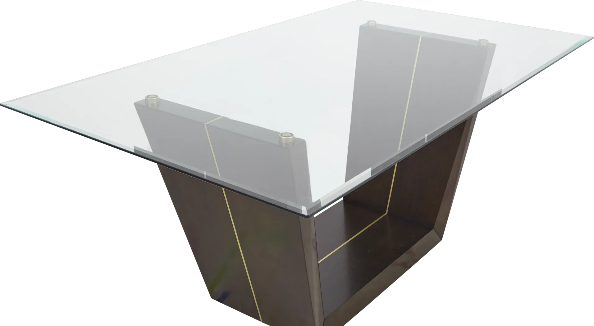 Ambassador Place Espresso Rectangle Dining Table with Glass Top - Thumbnail - Image 2