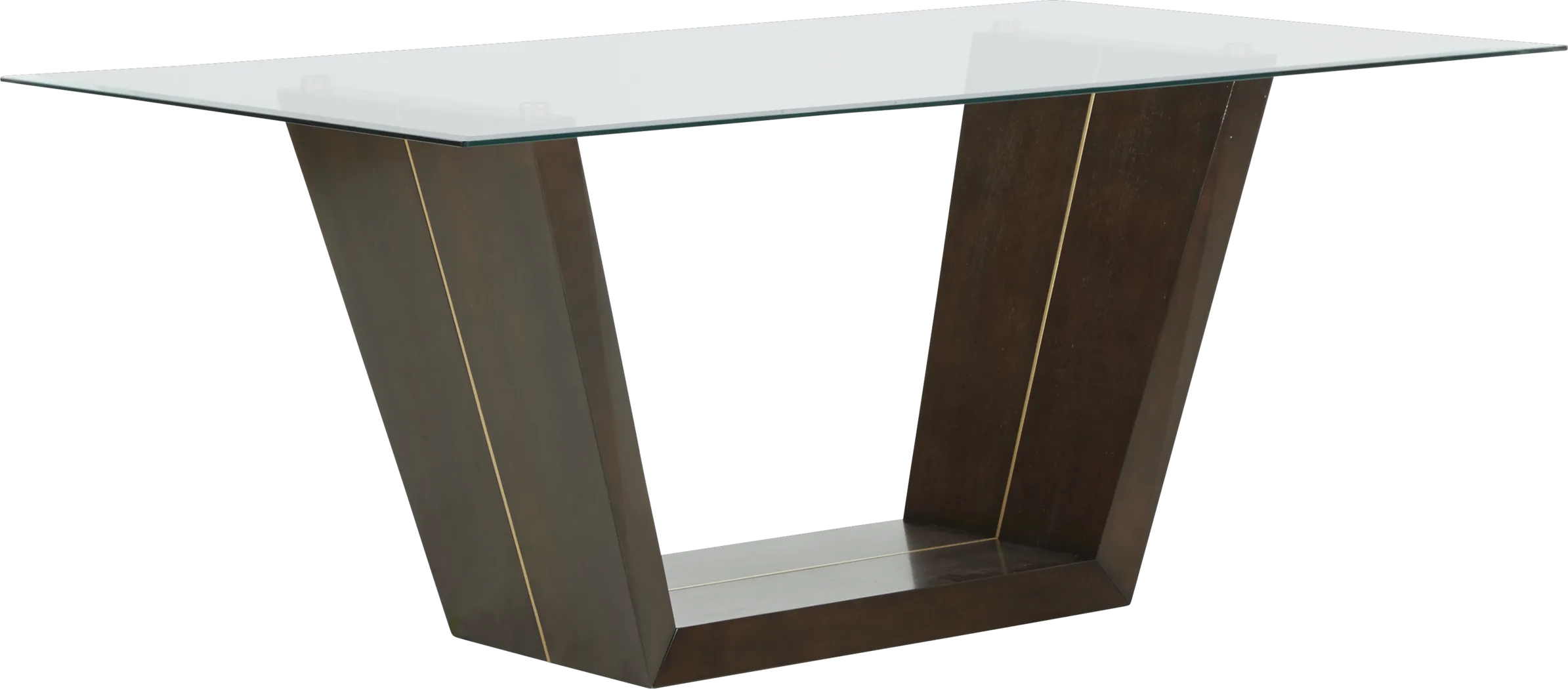 Ambassador Place Espresso Rectangle Dining Table with Glass Top - Thumbnail - Image 1