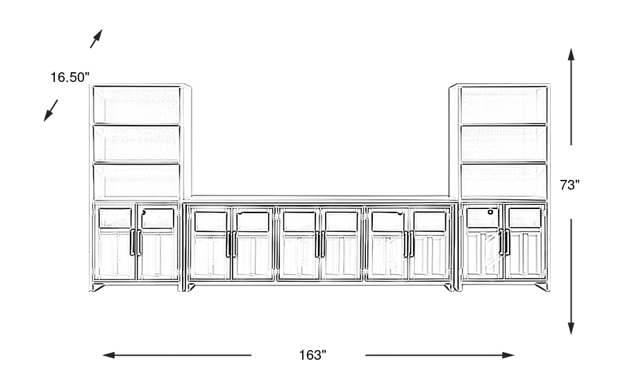 Dimension Image. Please refer to the Dimension Tab on this page for dimension details.