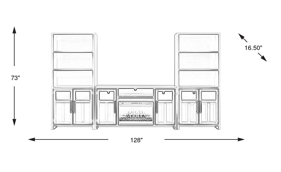 Dimension Image. Please refer to the Dimension Tab on this page for dimension details.