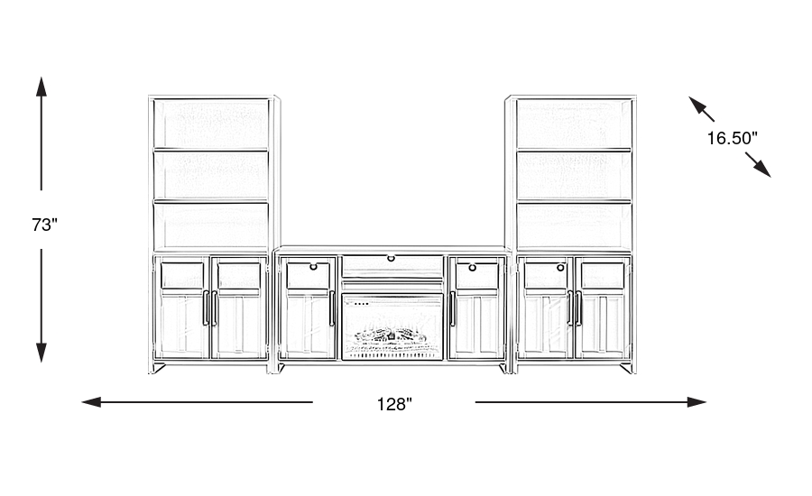Dimension Image. Please refer to the Dimension Tab on this page for dimension details.