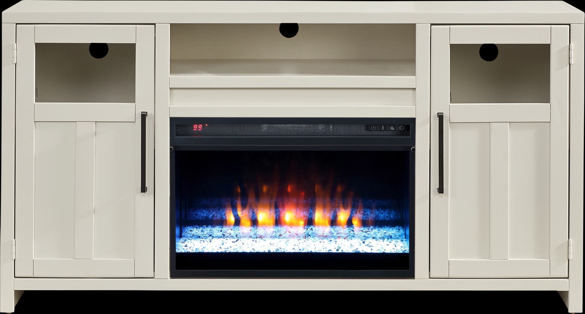 Amberfield White 62 in. Console with Electric Fireplace - Thumbnail - Image 1