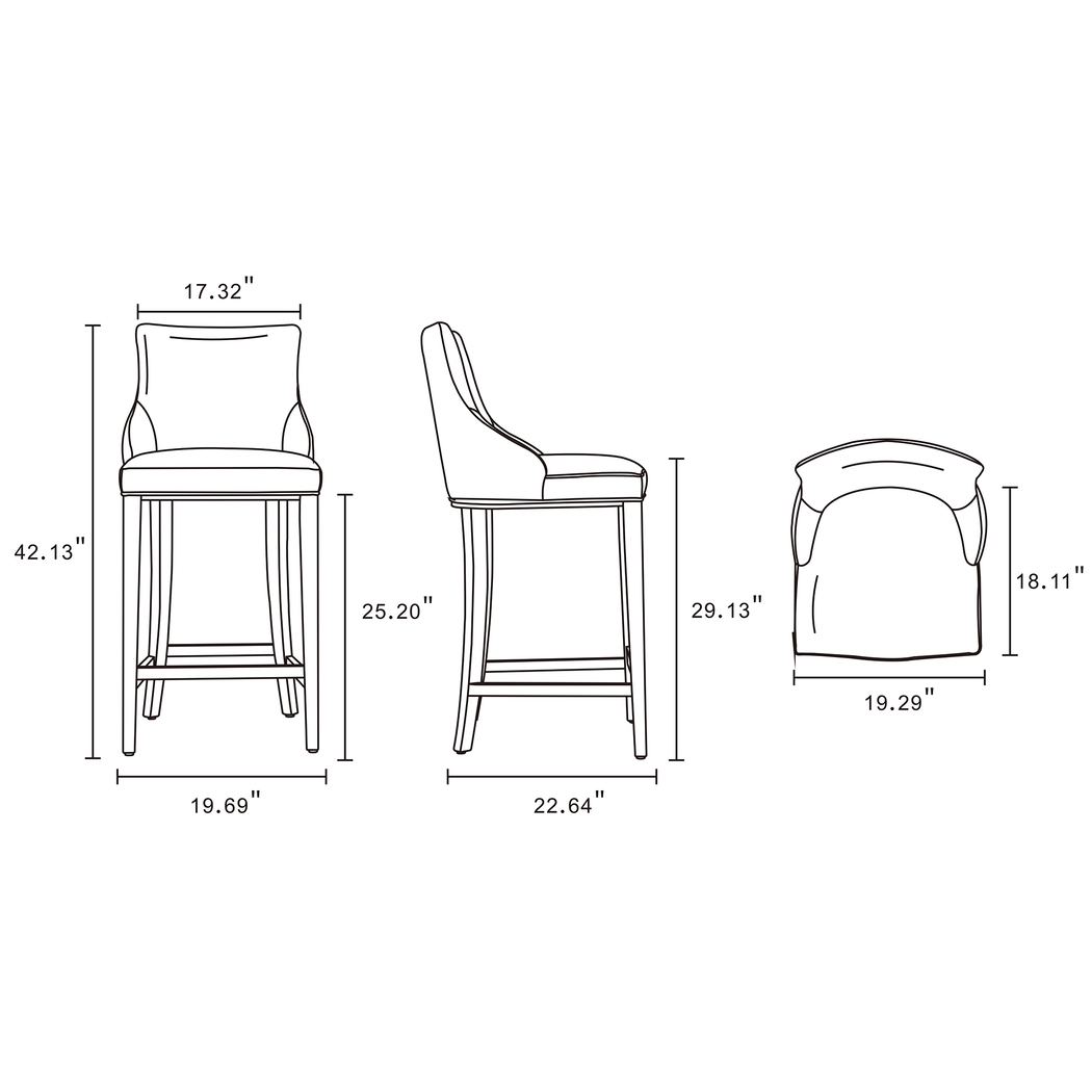 Amberleey Light Gray Barstool - Thumbnail - Image 4
