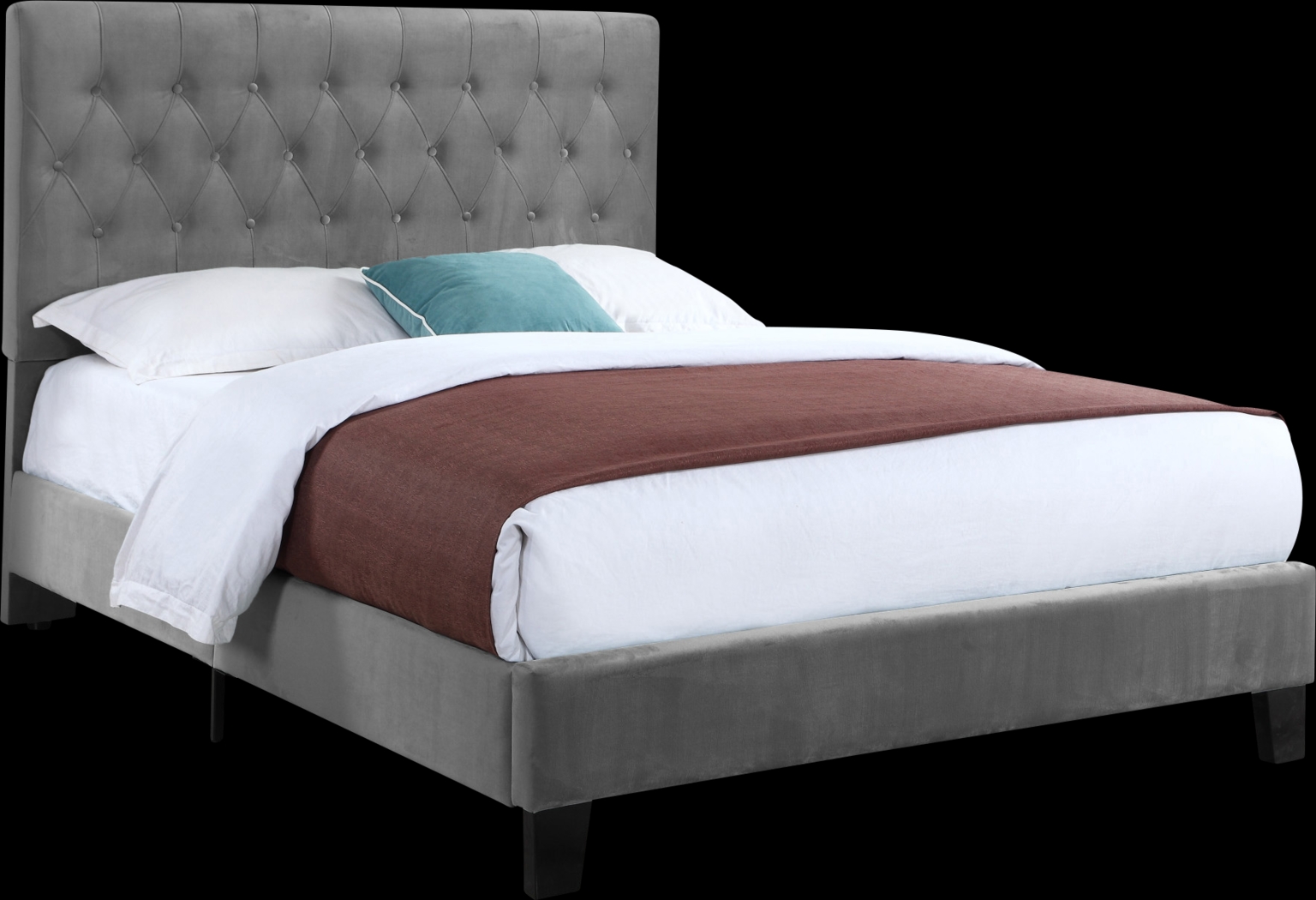 Ambiwood Dark Gray Queen Bed - Thumbnail - Image 1