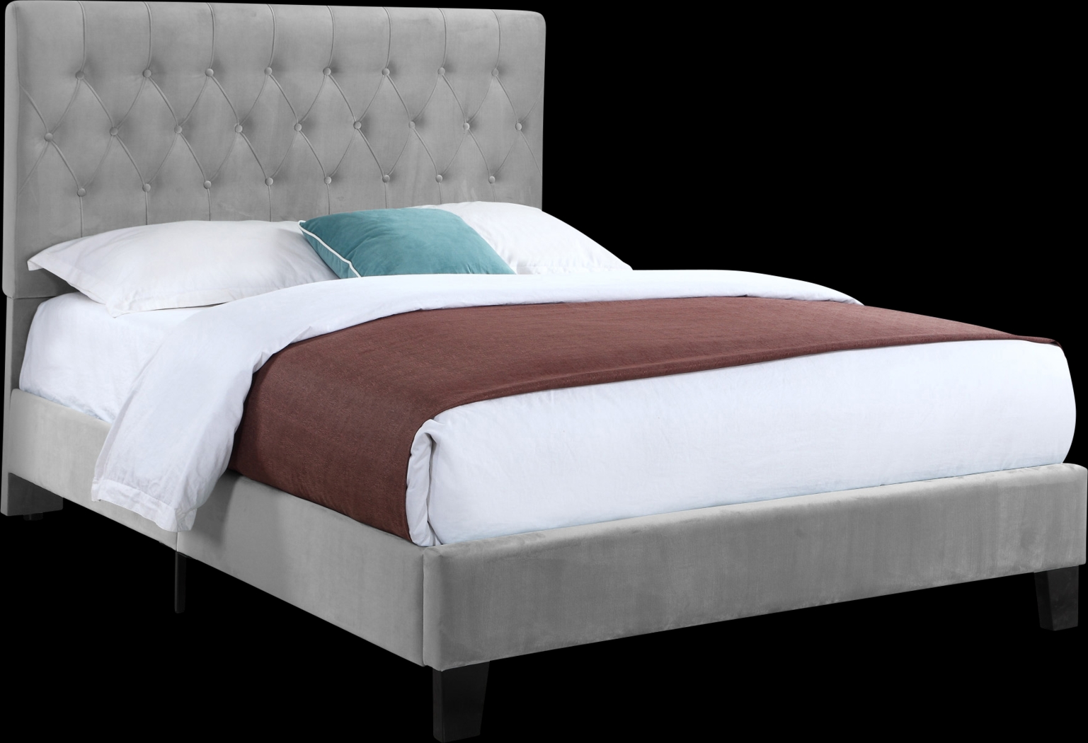 Ambiwood Light Gray Queen Bed - Thumbnail - Image 1