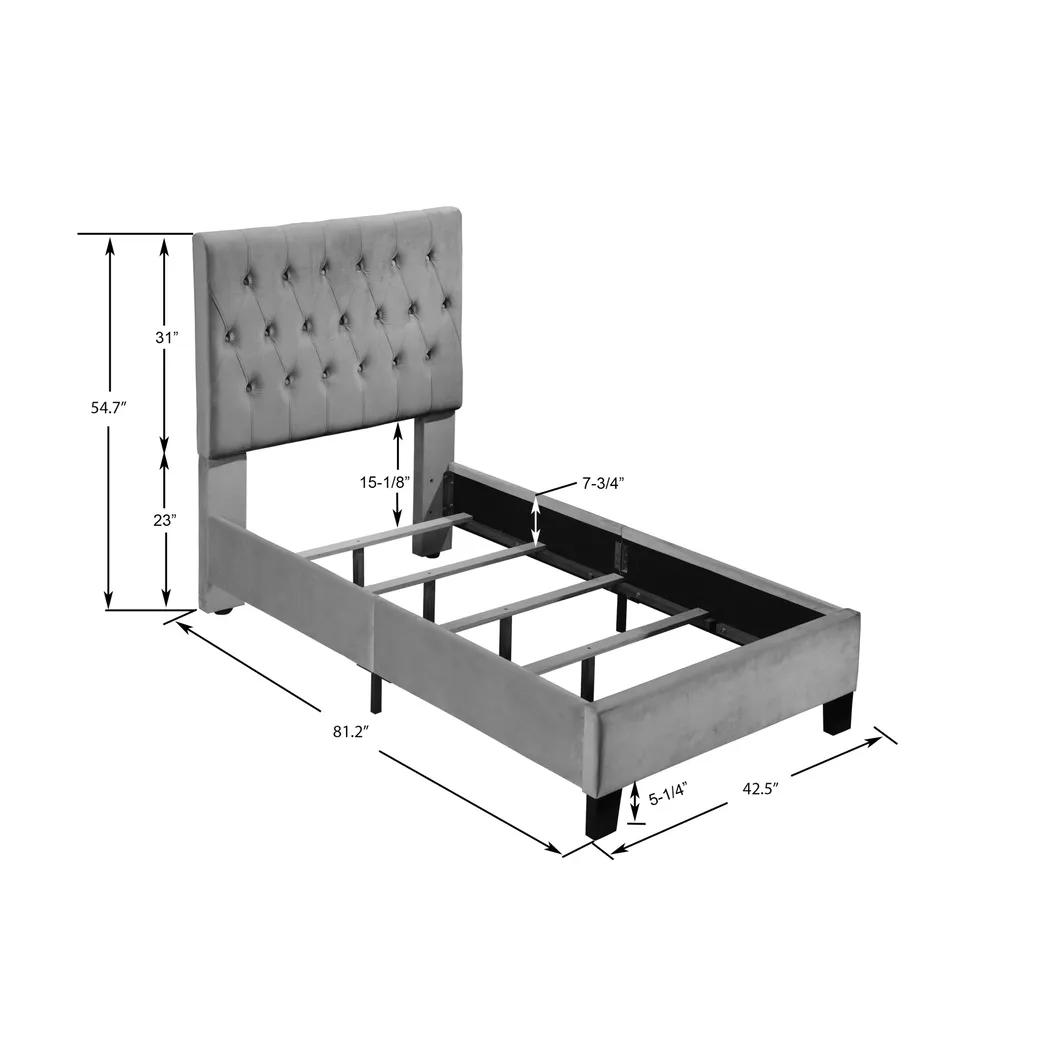 Ambiwood Light Gray Twin Bed - Thumbnail - Image 6