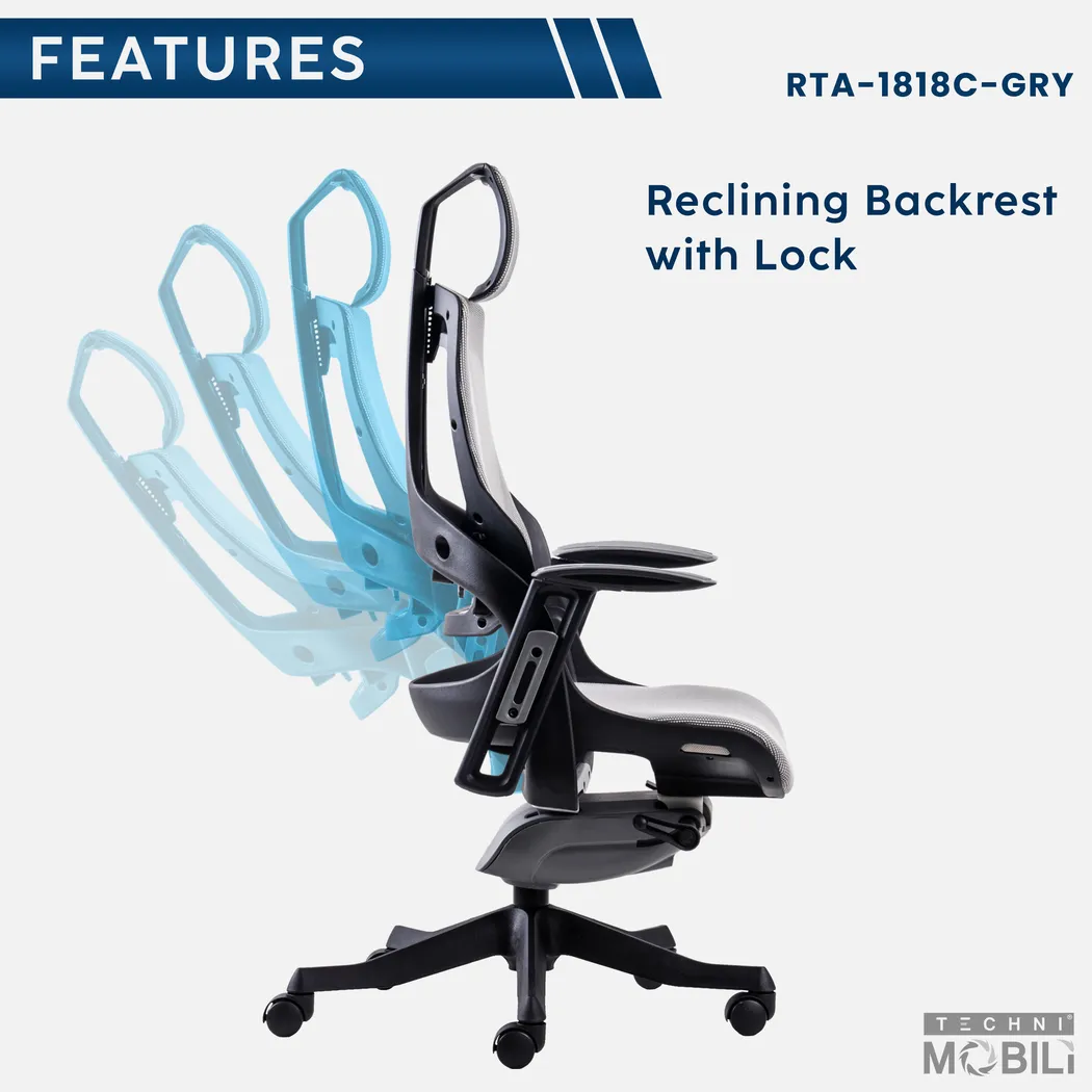 Ambona Gray Office Chair - Thumbnail - Image 6