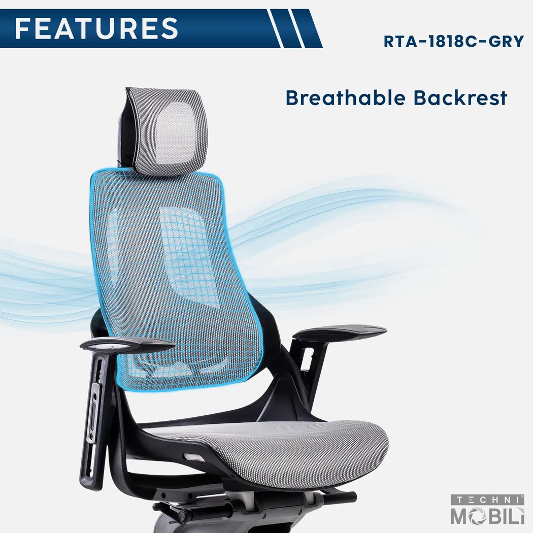 Ambona Gray Office Chair - Thumbnail - Image 8
