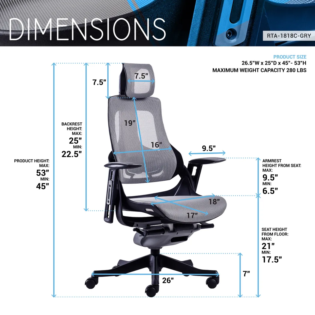 Ambona Gray Office Chair - Thumbnail - Image 9