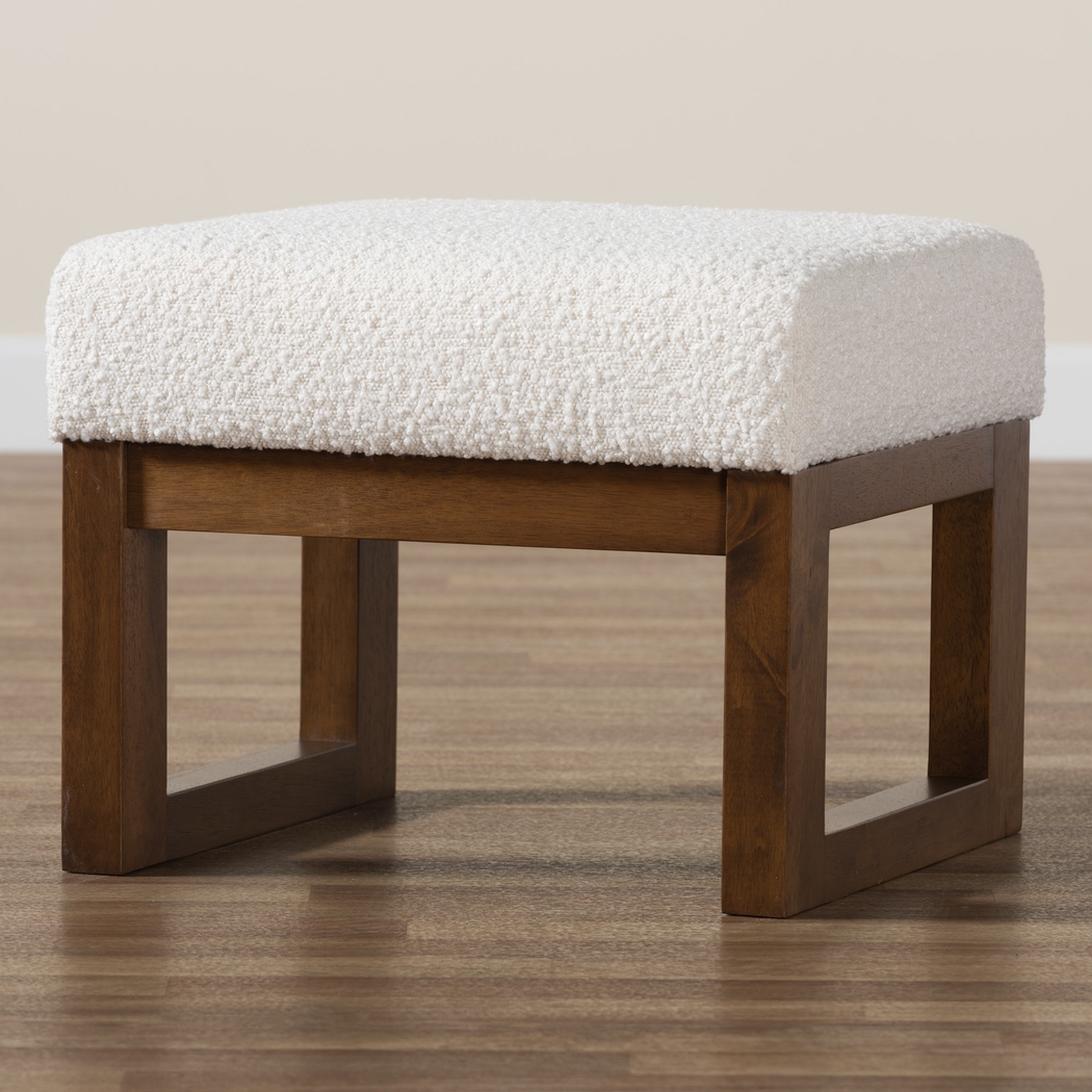 Amebco Off-White Ottoman - Thumbnail - Image 3