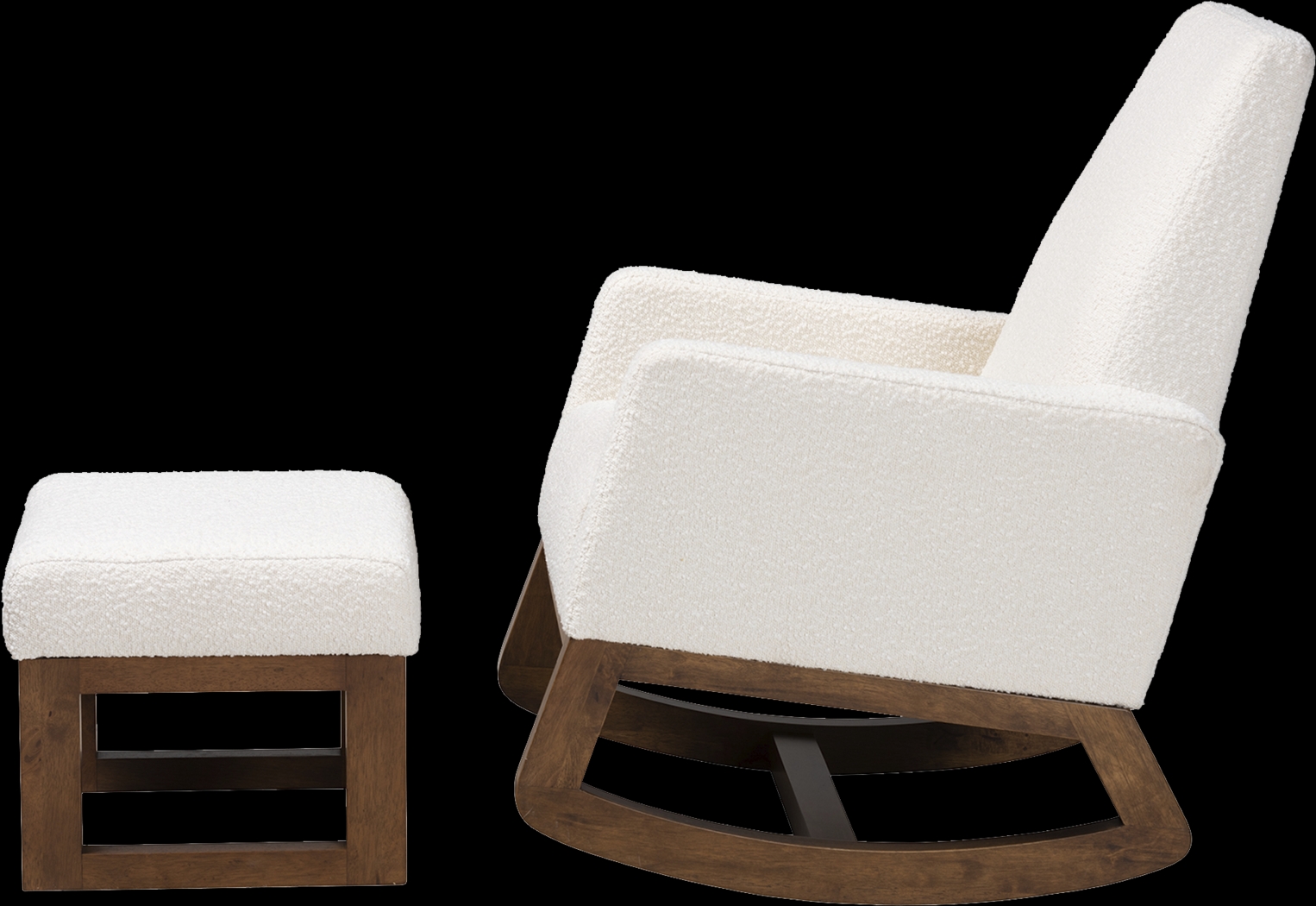 Amebco Off-White Rocking Chair with Ottoman - Thumbnail - Image 5