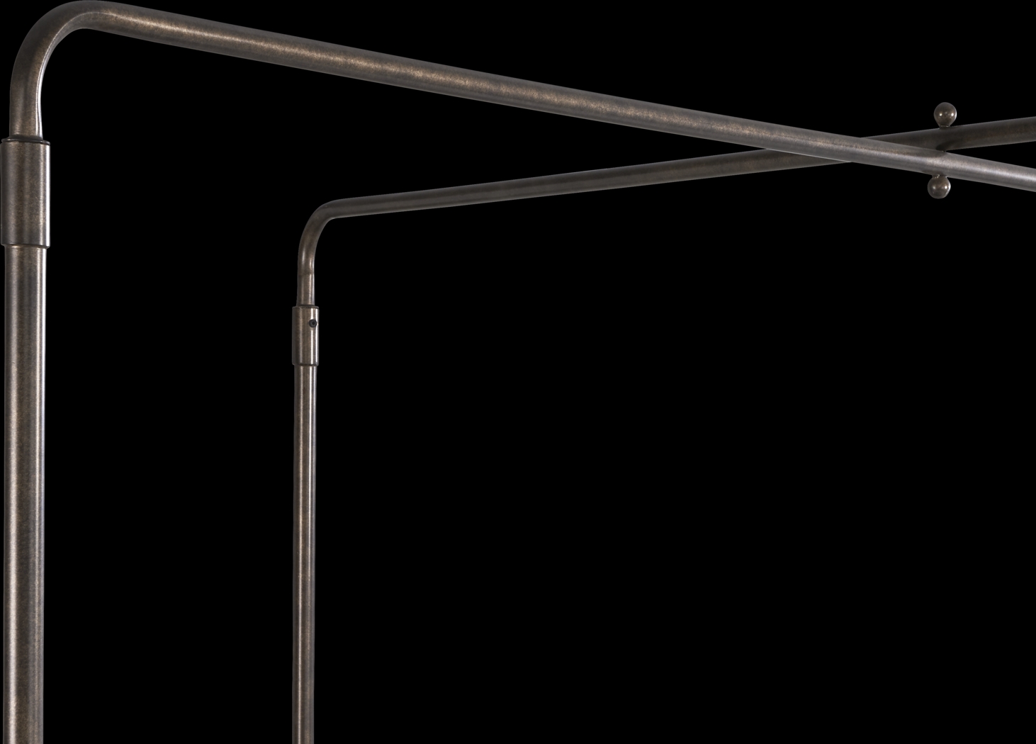 Amelia Point Bronze King Canopy Upholstered Bed - Thumbnail - Image 3