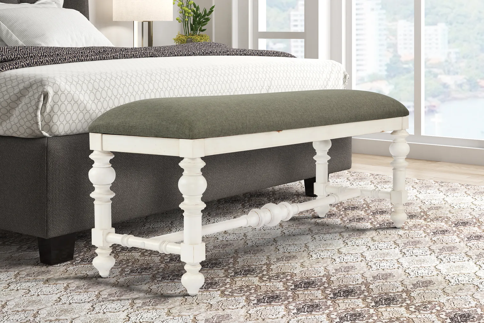 Amellan White Accent Bench - Thumbnail - Image 6