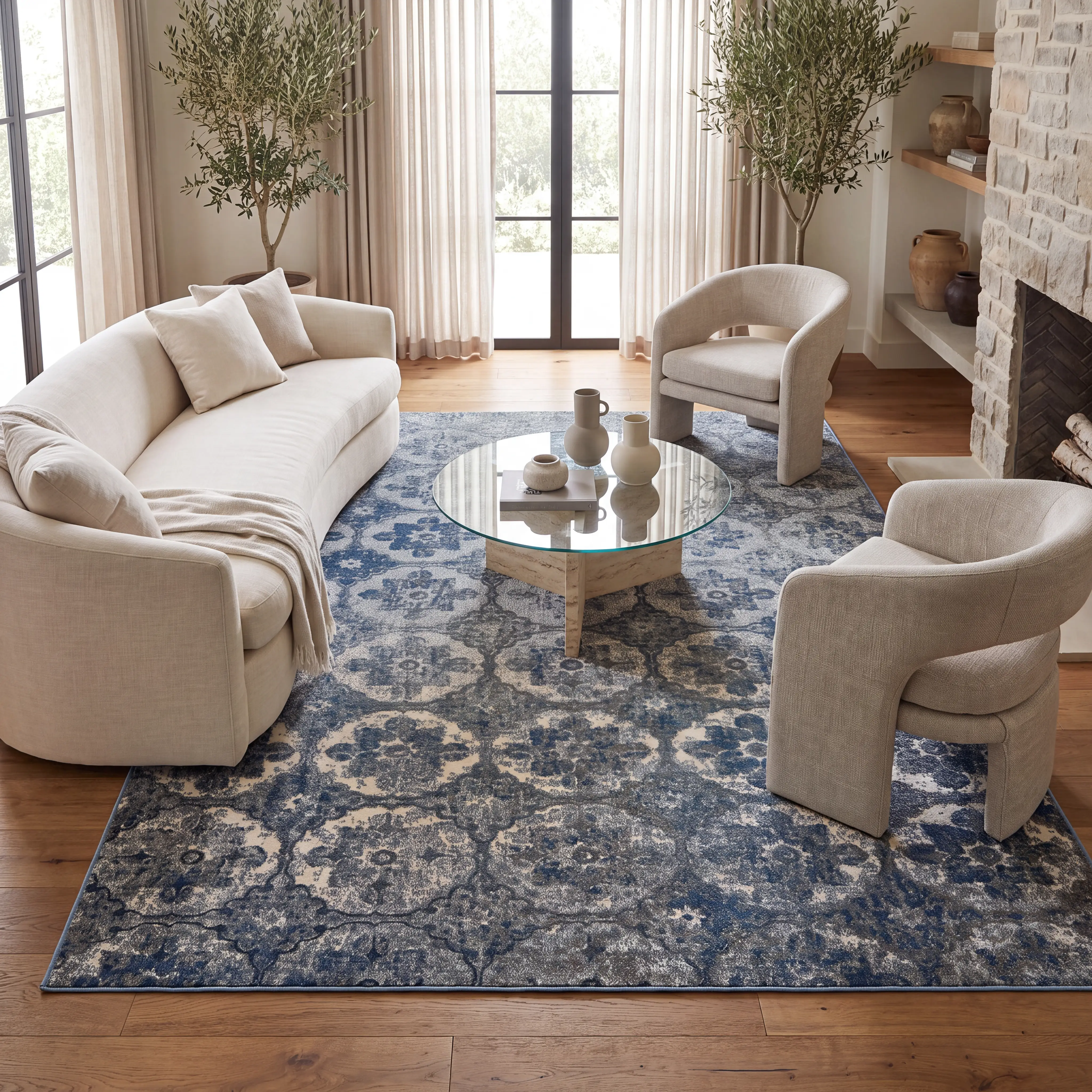 Ameln Valley Blue 3'11 x 5'5 Rug - Image 2