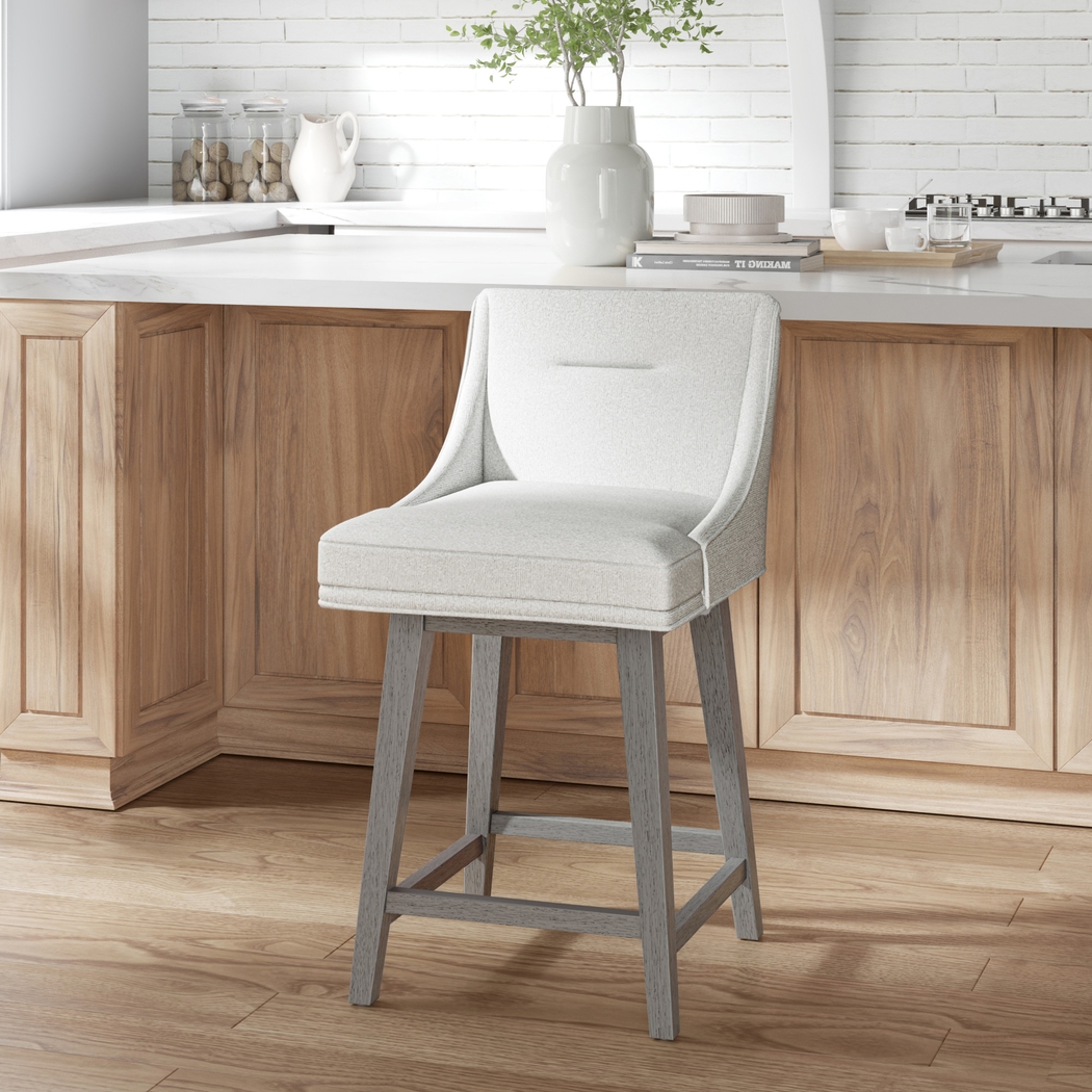 Amenophis White Counter Height Adjustable Stool - Thumbnail - Image 2