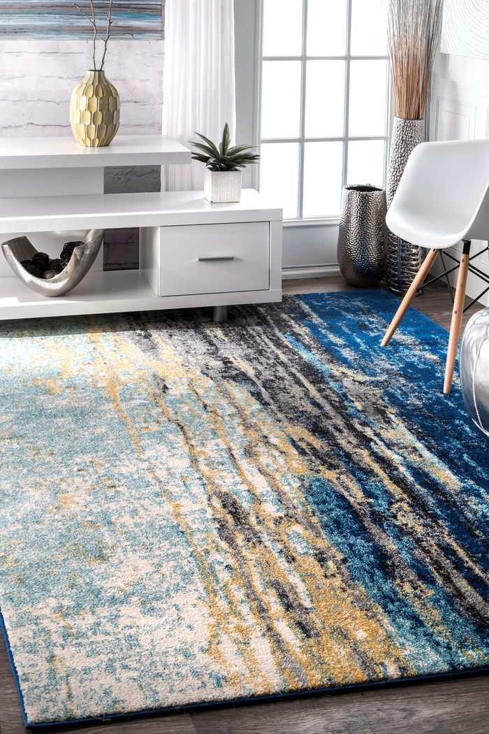 Amerie Blue 5' x 8' Rug - Thumbnail - Image 2