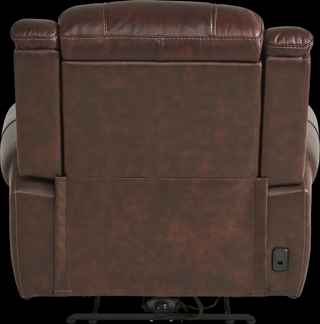 Amesbury Brown Leather 3 Pc Living Room with Dual Power Reclining Sofa - Thumbnail - Image 13