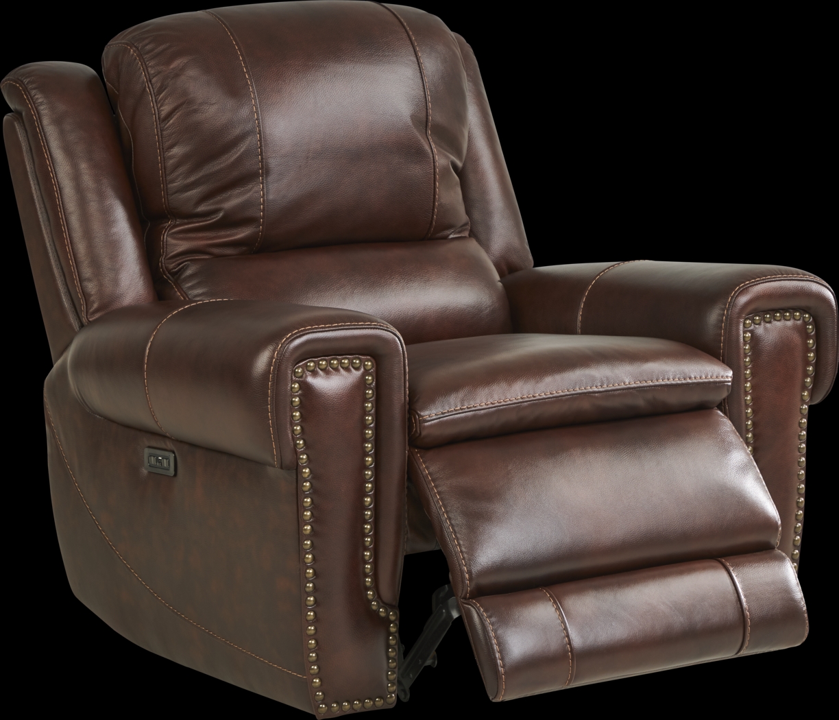 Amesbury Brown Leather 3 Pc Living Room with Dual Power Reclining Sofa - Thumbnail - Image 10