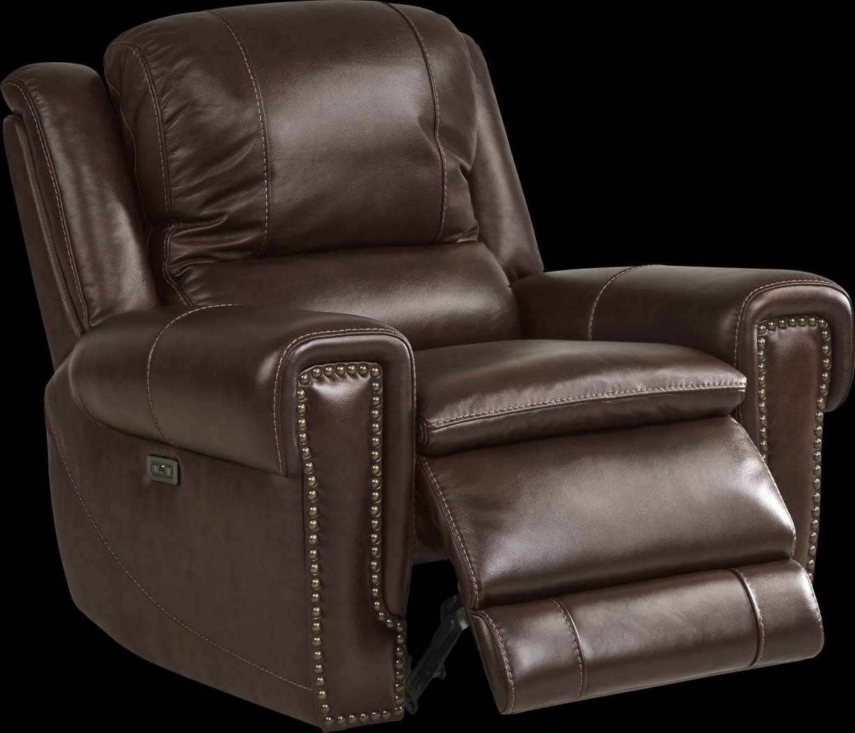 Amesbury Brown Leather 3 Pc Dual Power Reclining Living Room - Thumbnail - Image 9