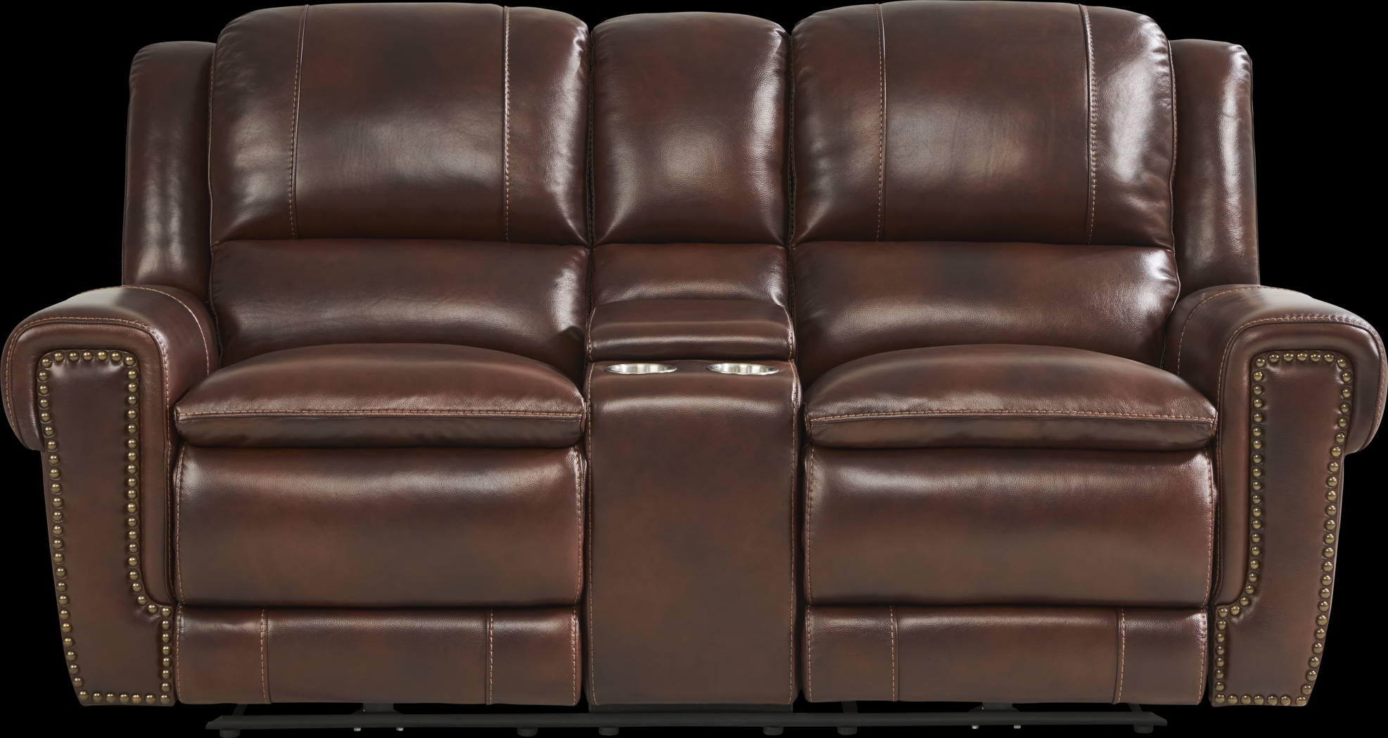 Amesbury Brown Leather 2 Pc Dual Power Reclining Living Room - Thumbnail - Image 9